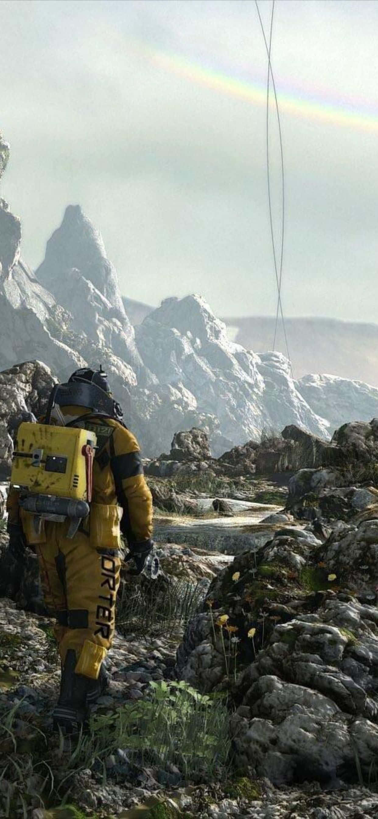 डेथ स्ट्रैंडिंग और आईफोन Xs Max एक महाकाव्य साहसिक कार्य के लिए एक साथ आए हैं। वॉलपेपर