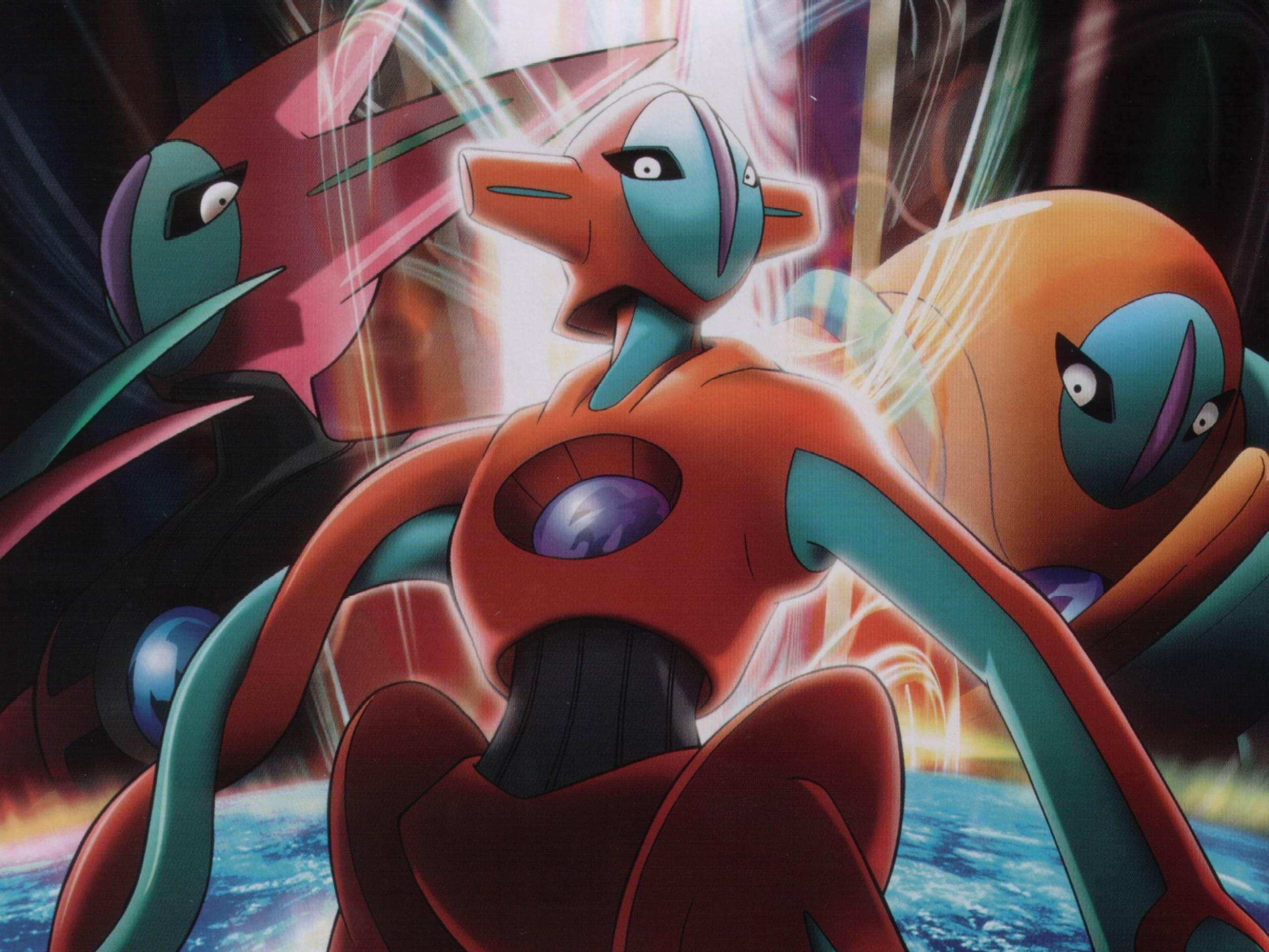 Deoxys के सामान्य, आक्रमण और रक्षा रूप वॉलपेपर