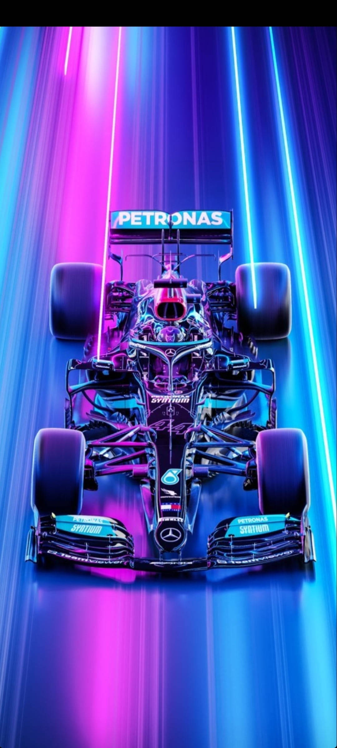 F1 AMG पेट्रोनास नियॉन रोड आईफोन वॉलपेपर