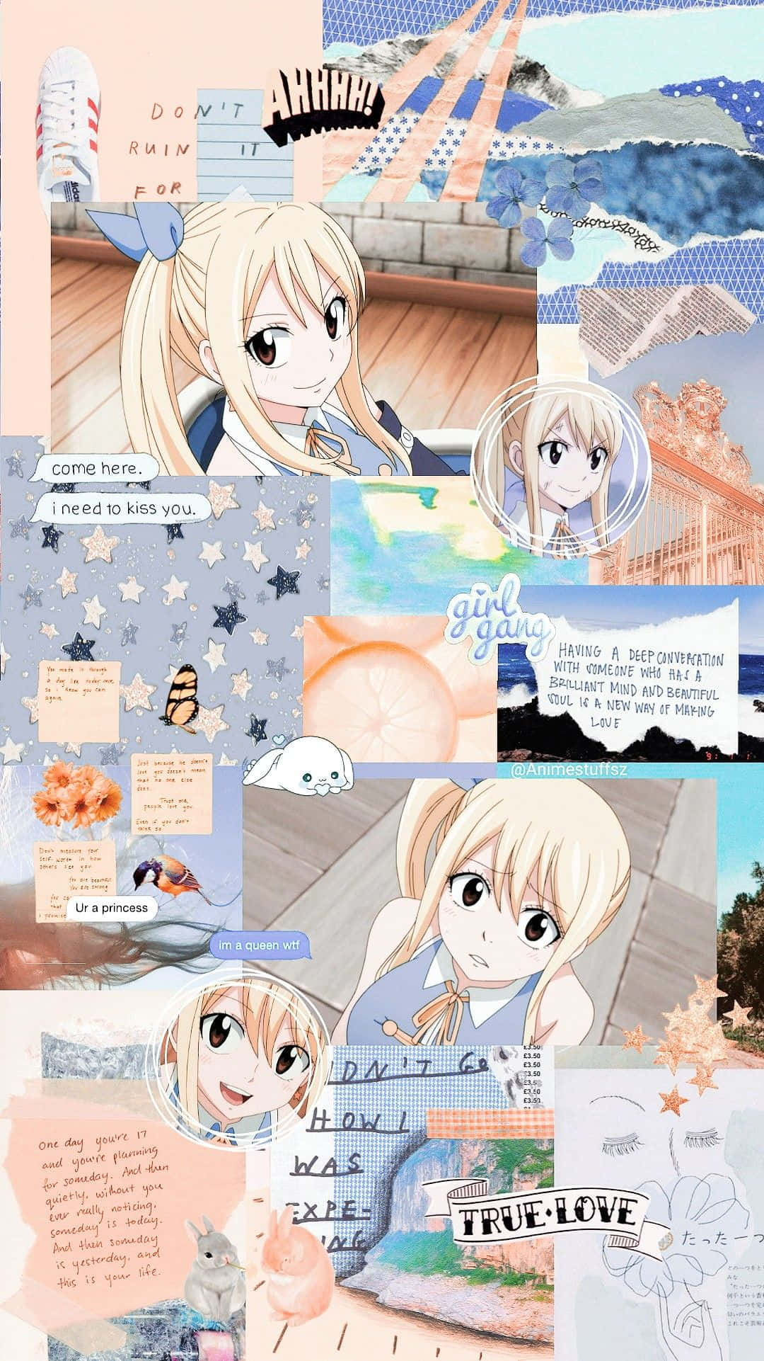 Fairy Tail एस्थेटिक स्क्रैपबुक कोलाज वॉलपेपर