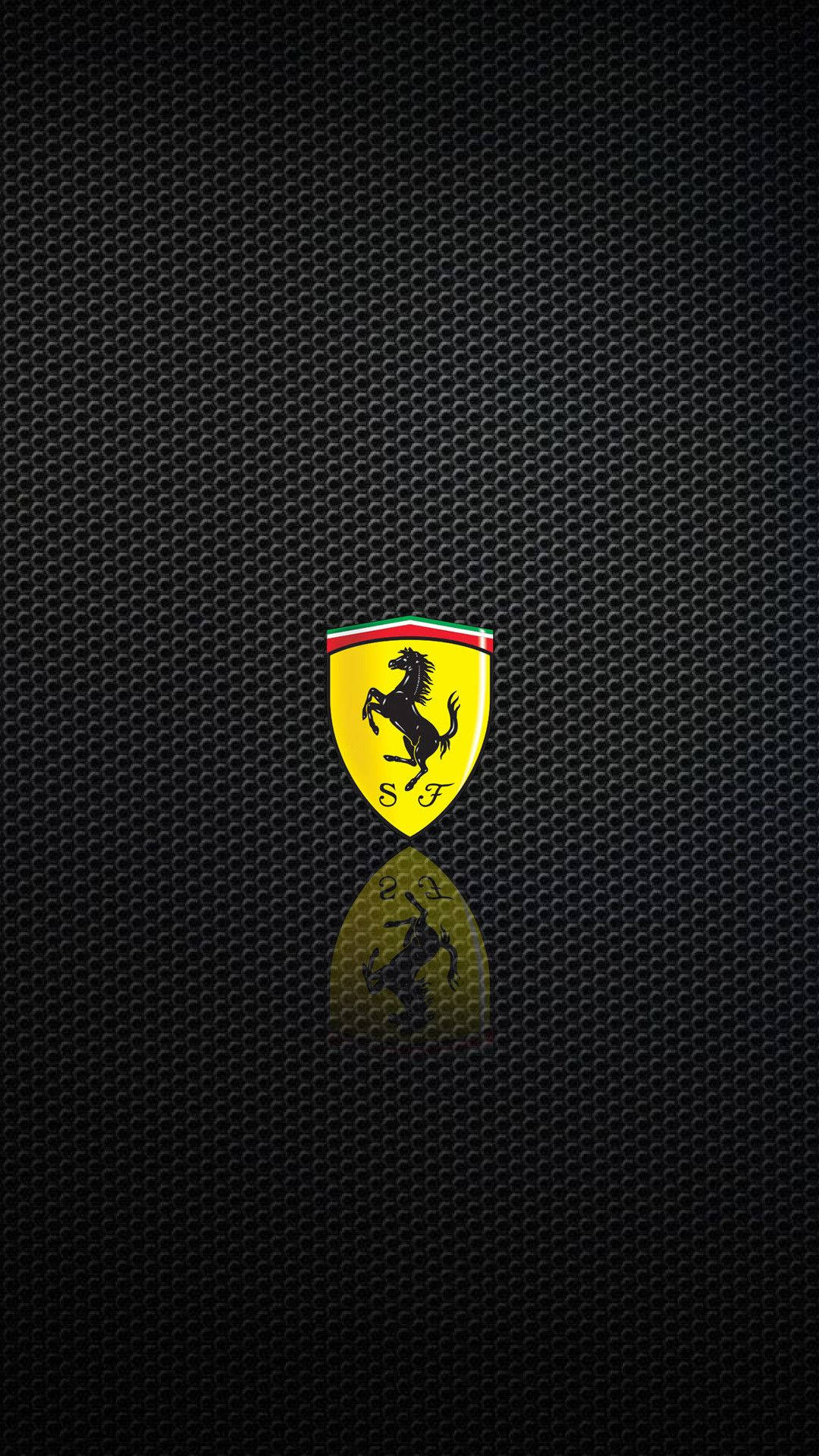Ferrari फोन लोगो ब्लैक एस्थेटिक वॉलपेपर