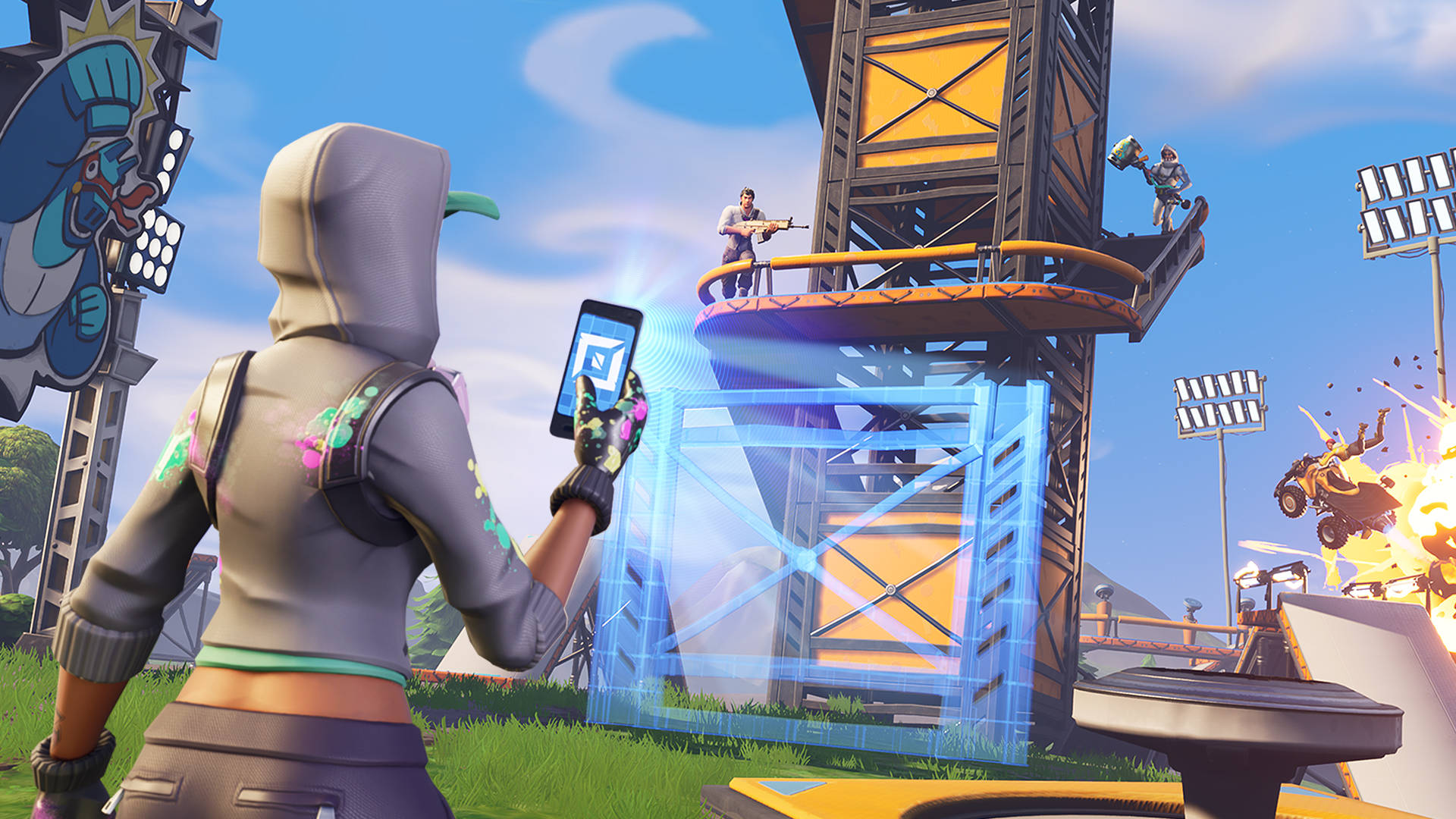 "Fortnite" में बैटल बस पर विजय प्राप्त करें वॉलपेपर