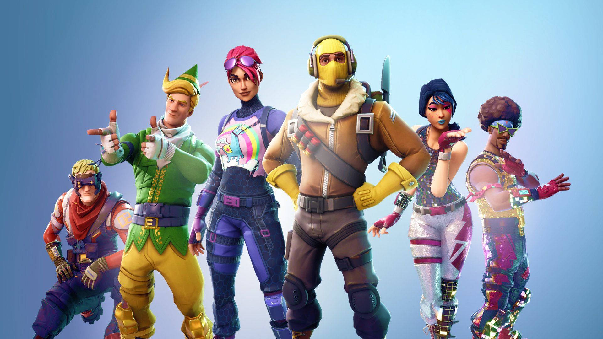 दो मज़ेदार Fortnite पात्र धूप वाले दिन का आनंद ले रहे हैं वॉलपेपर