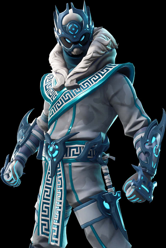 Fortnite निंजा आउटफिट नीली चमक वॉलपेपर