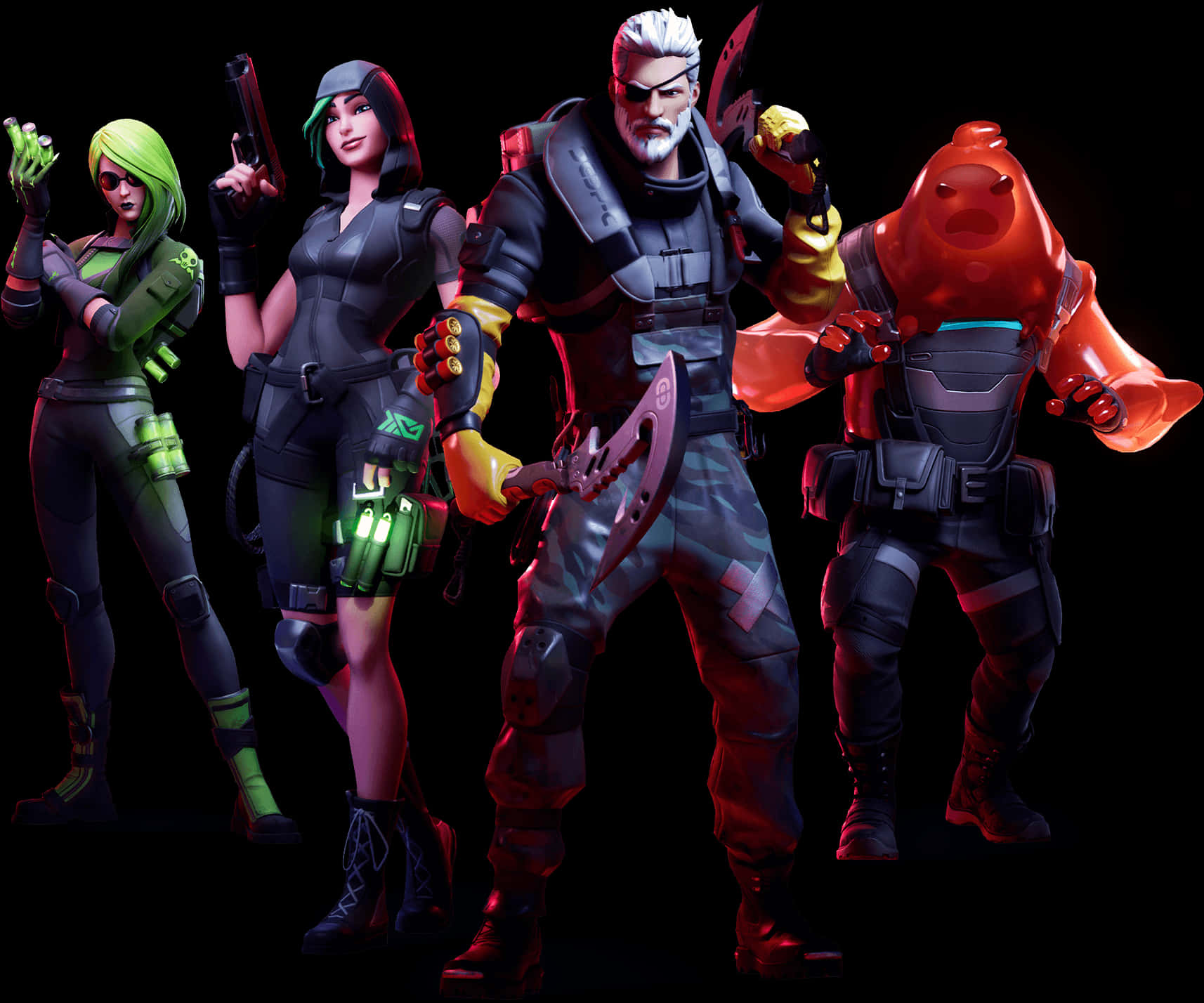 Fortnite पात्रों का प्रदर्शन वॉलपेपर