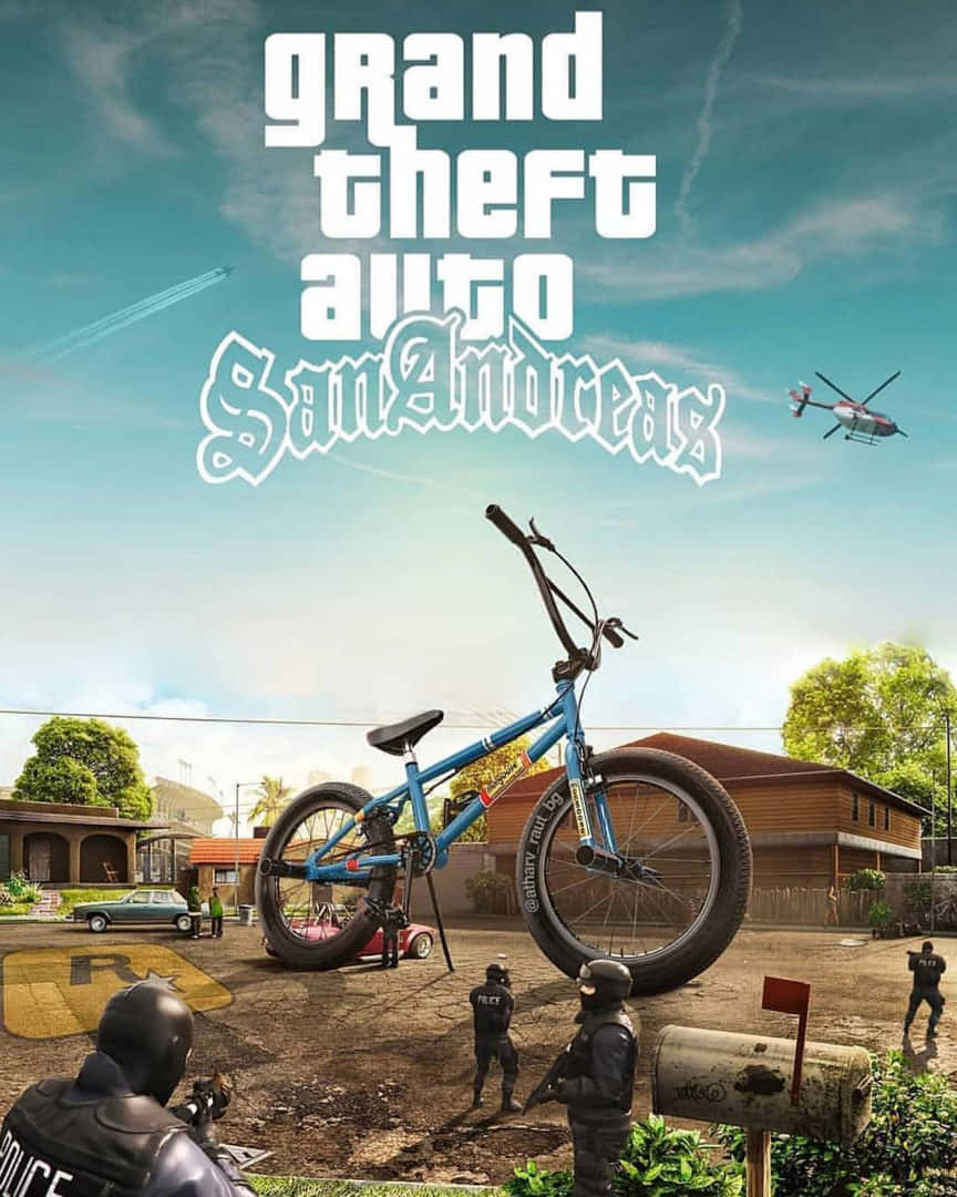 GTA बैकग्राउंड ग्रैंड थेफ्ट ऑटो सैन एंड्रियास बड़ी BMX बाइक वॉलपेपर