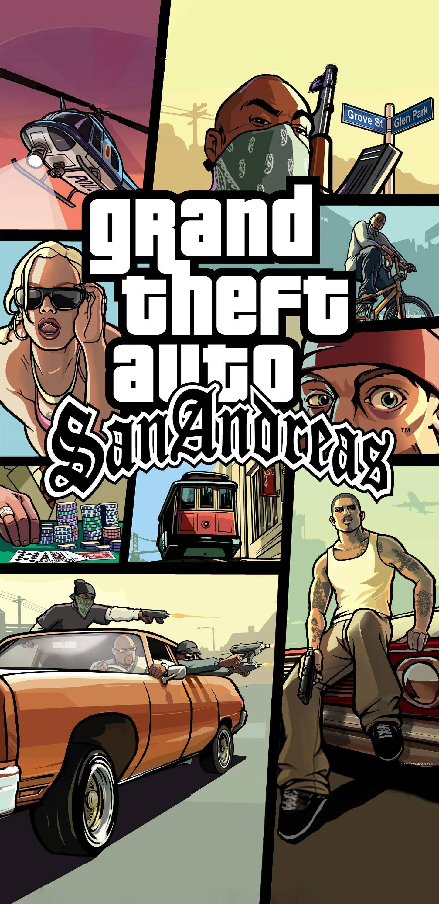 GTA iPhone सैन एंड्रियास कोलाज वॉलपेपर