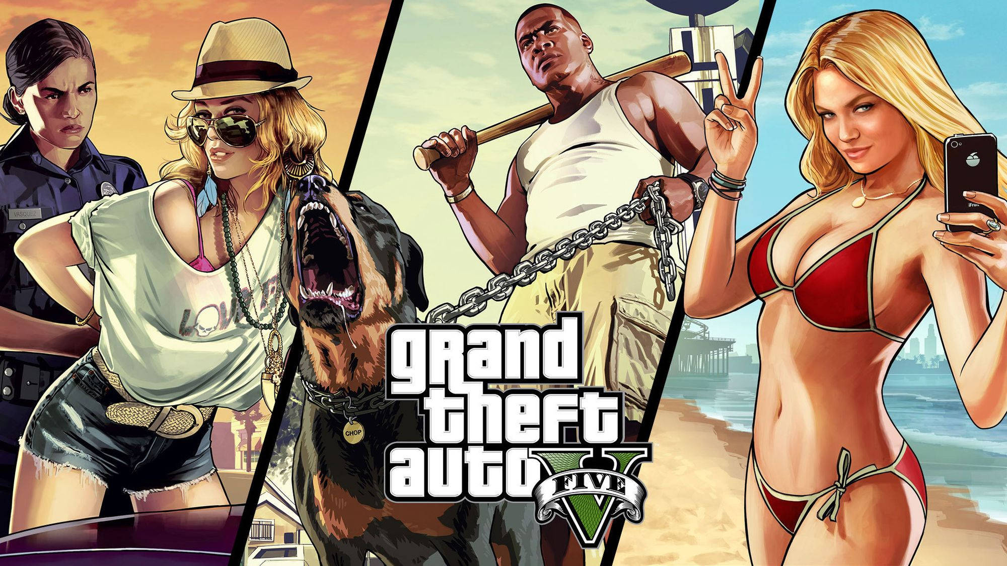 कूल GTA पैनल पोस्टर वॉलपेपर