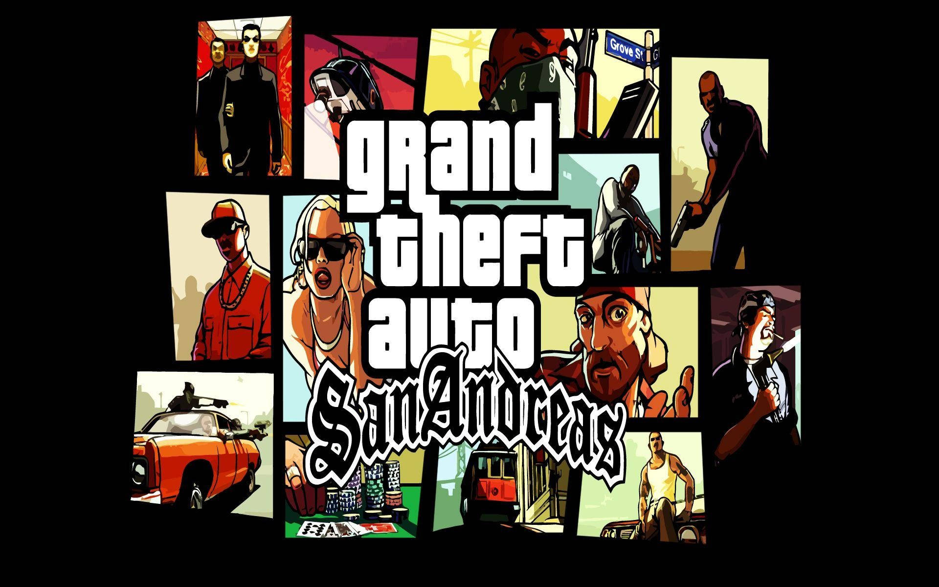 GTA SA 4K कोलाज पोस्टर वॉलपेपर