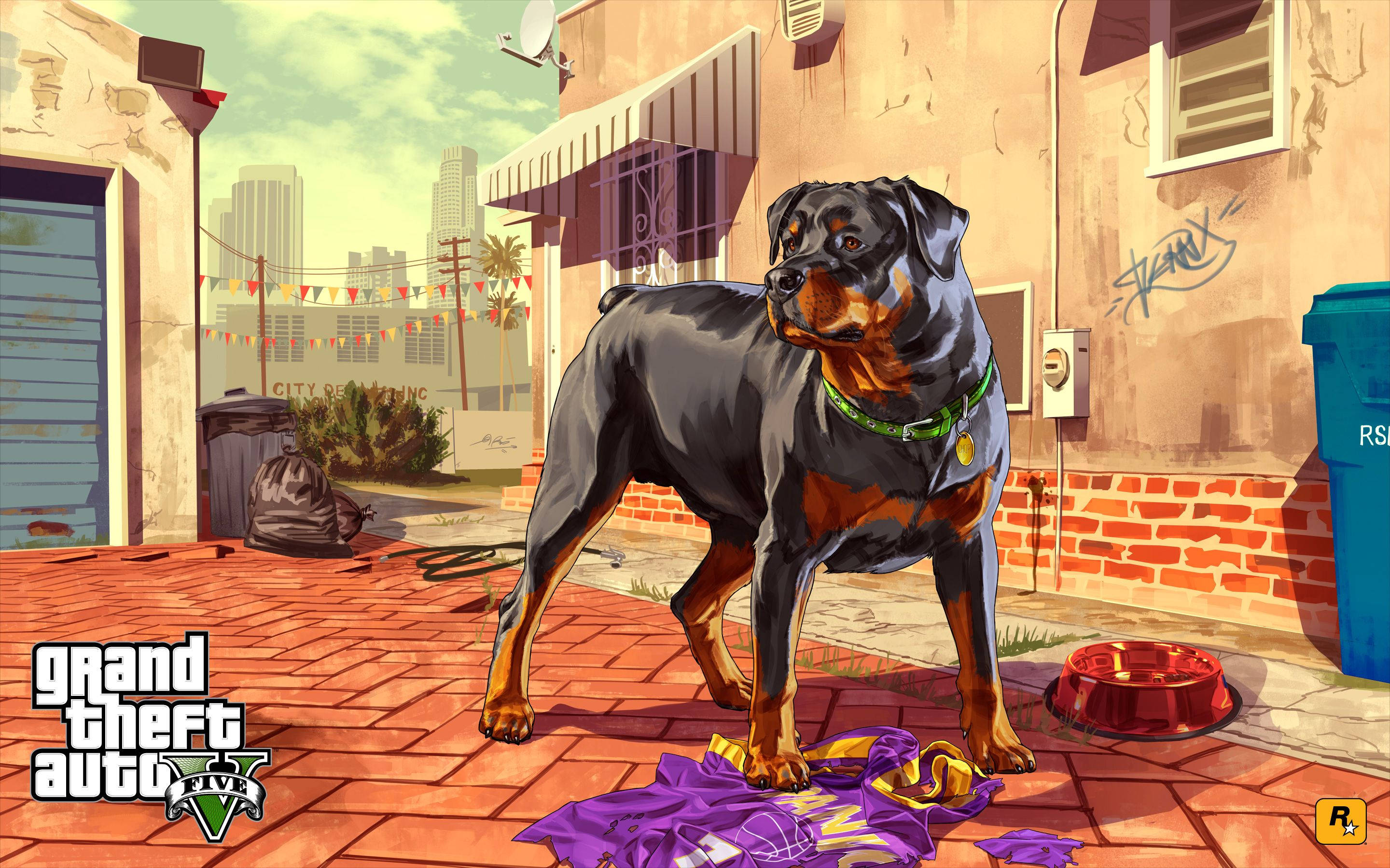 GTA San Andreas 4K: चोप द रॉटवीलर डॉग वॉलपेपर