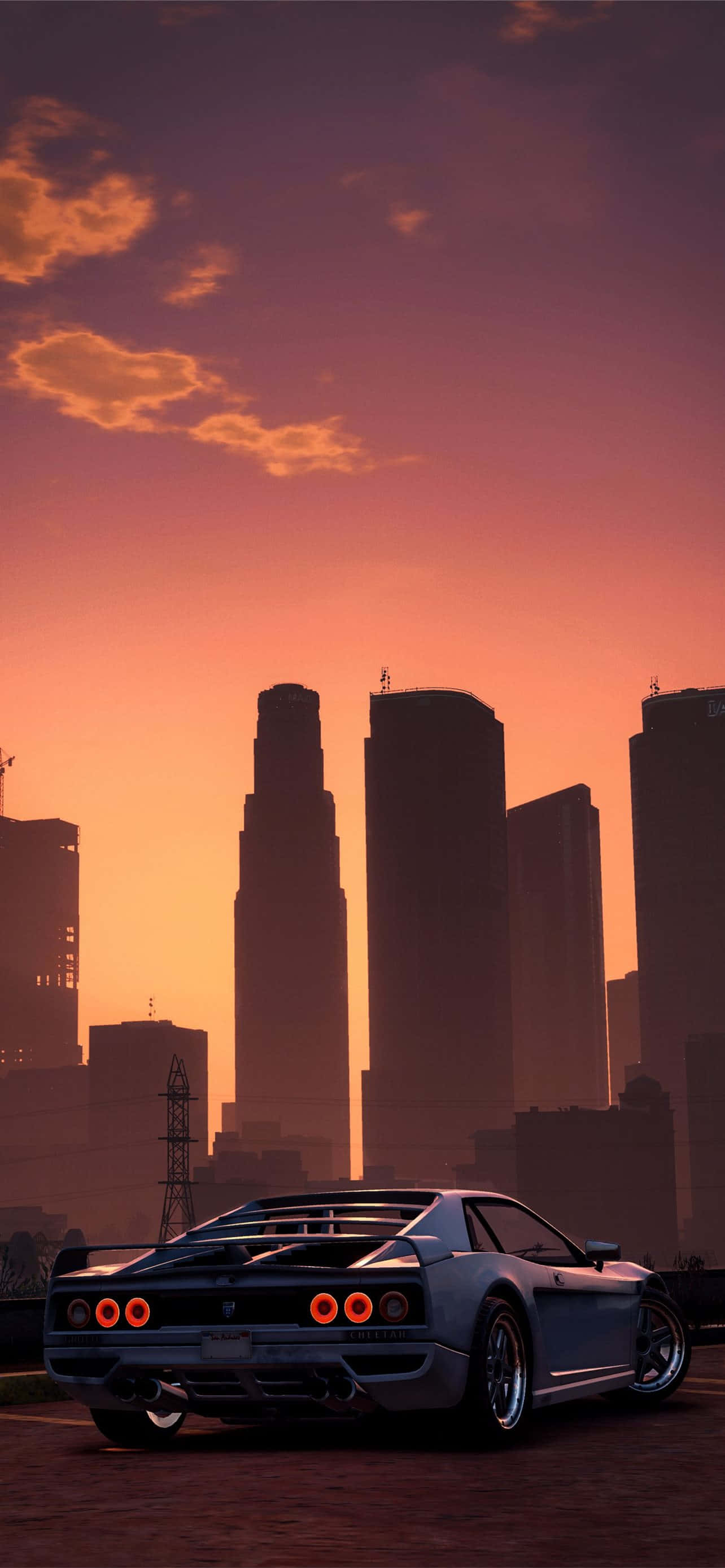 GTA बैकग्राउंड पार्क की गई स्पोर्ट्स कार लॉस सैंटोस वॉलपेपर