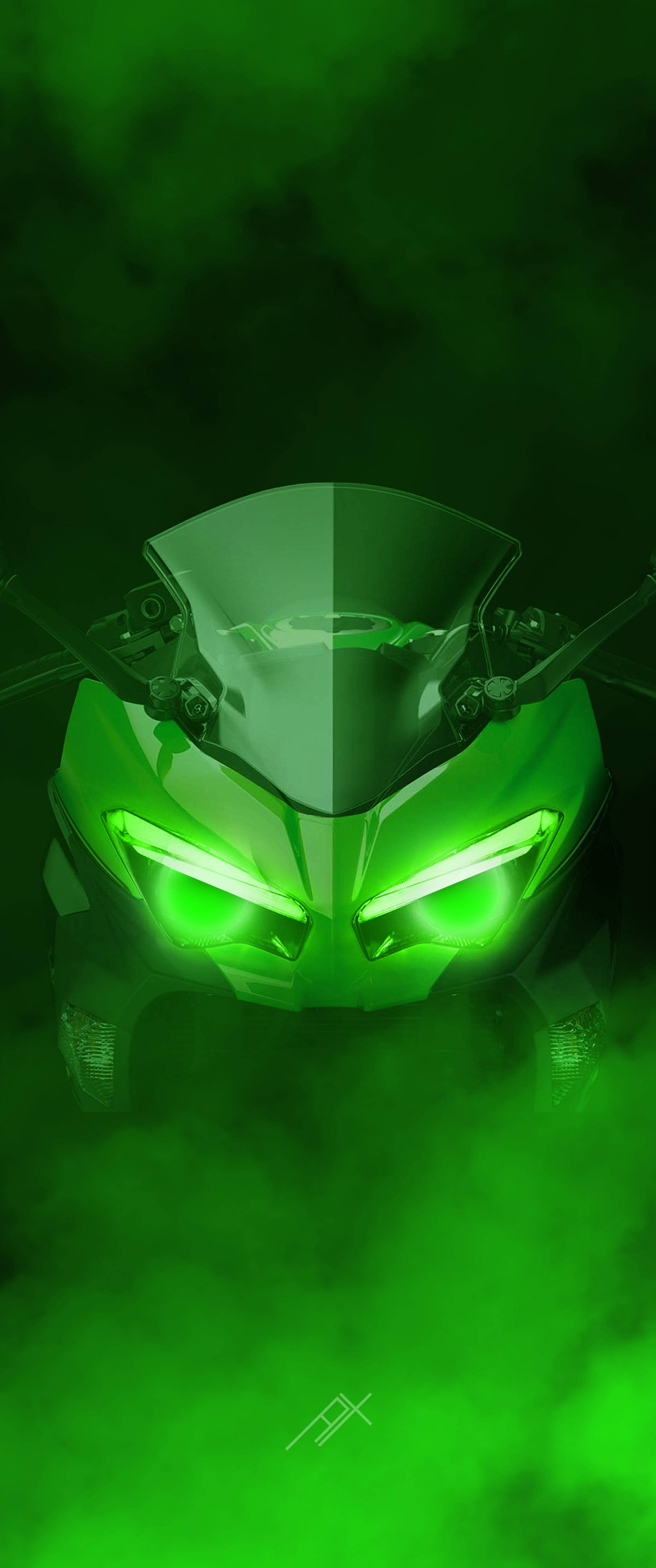 Kawasaki H2r हरा धुआं वॉलपेपर