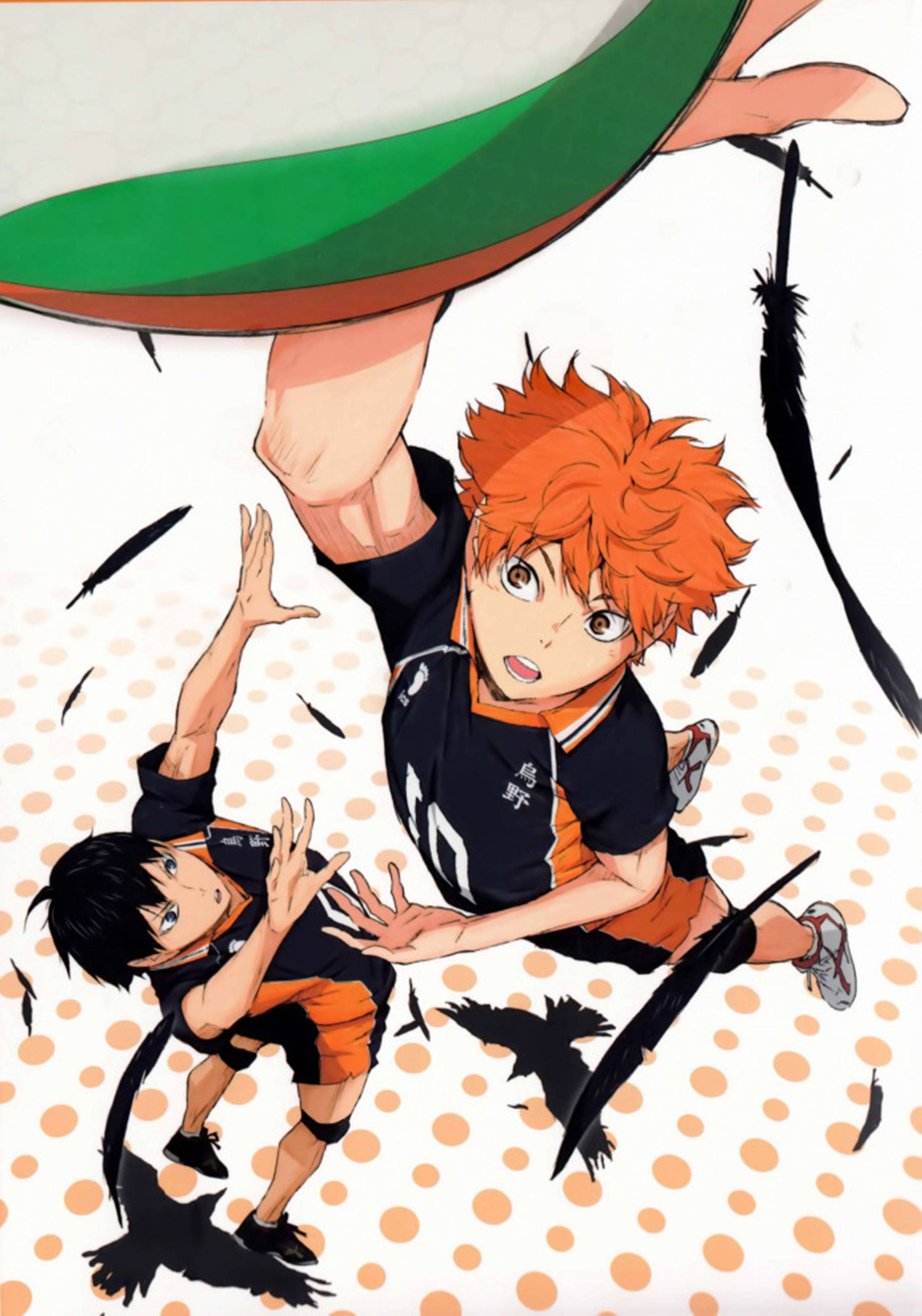 Haikyuu 4K Hinata ऊपर कूदता हुआ वॉलपेपर