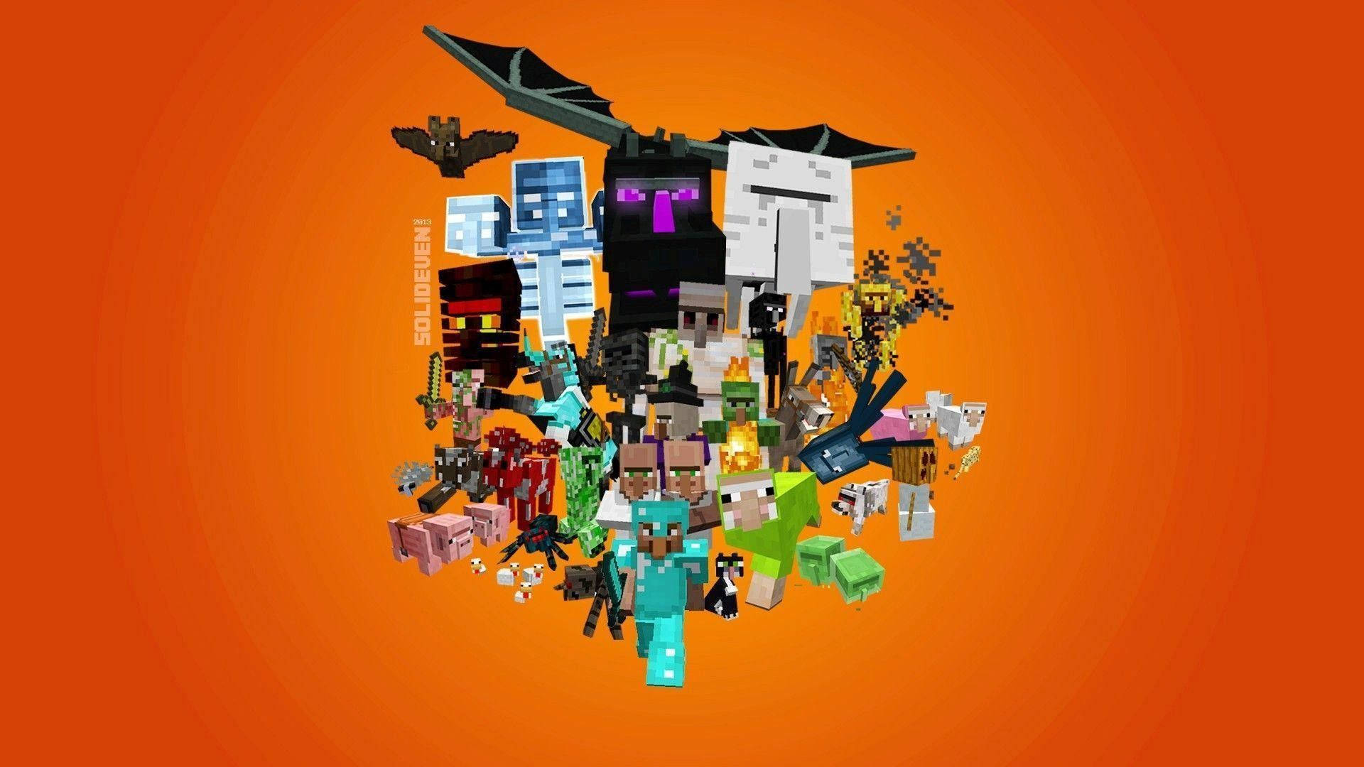 Minecraft Herobrine और कंपनी वॉलपेपर — माइनक्राफ्ट वॉलपेपर