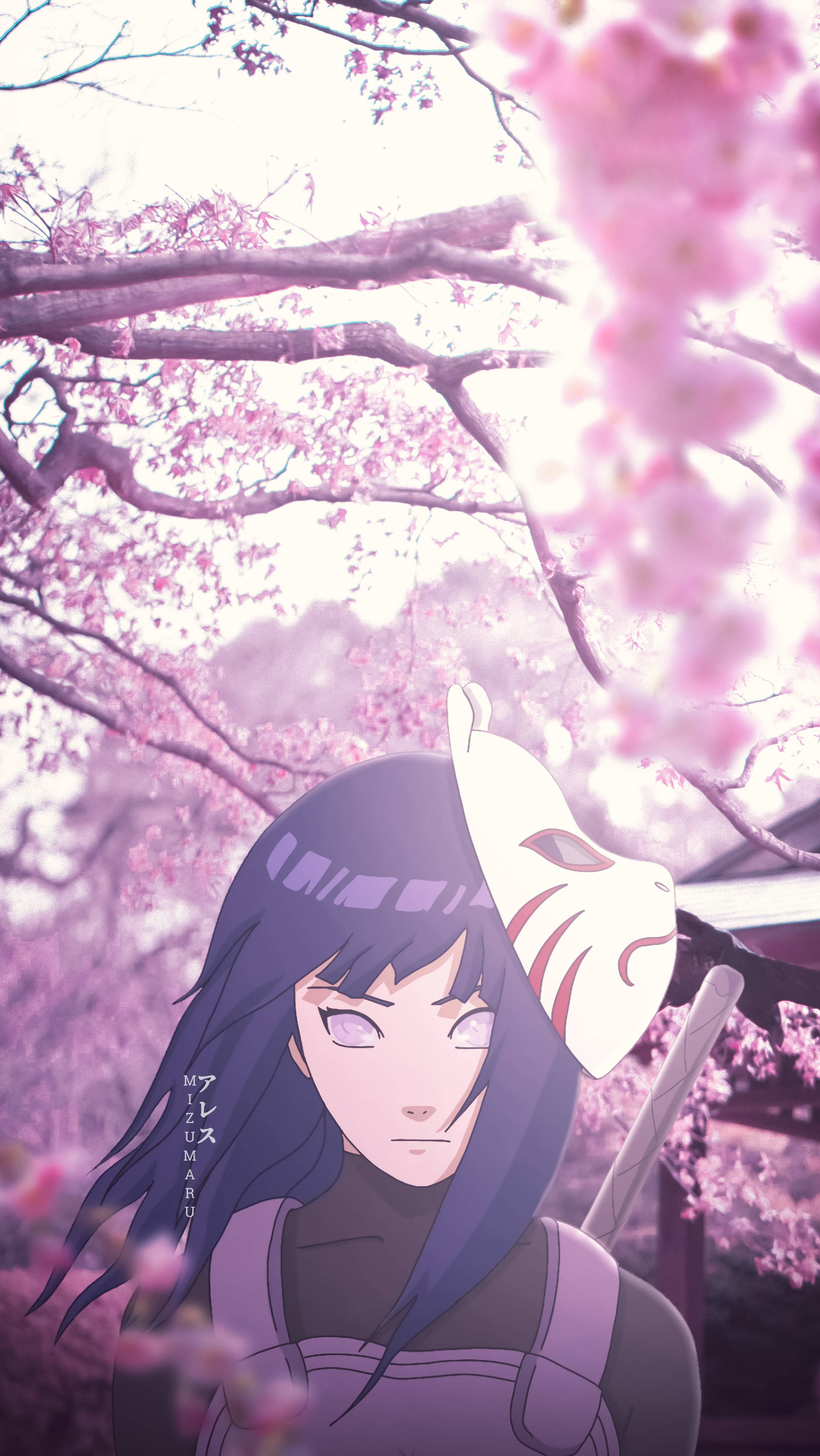 Hinata Hyuga एस्थेटिक एनिमे गर्ल आईफोन वॉलपेपर