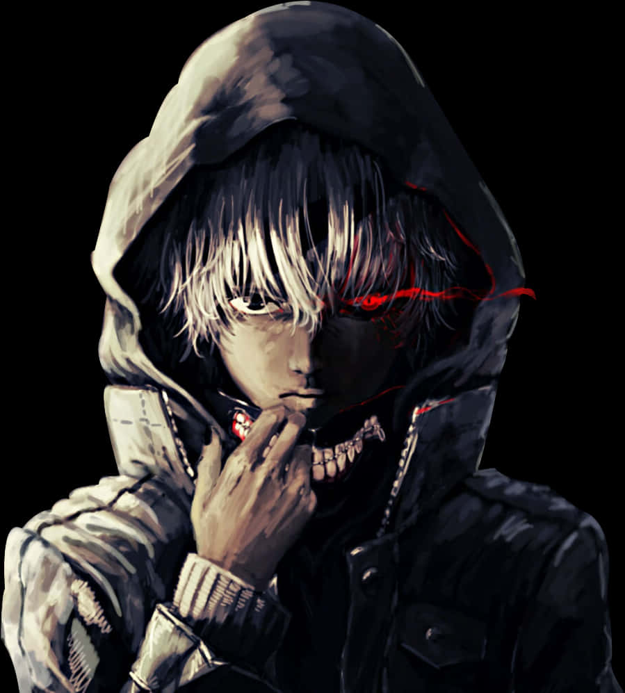 金木研 hooded 食尸鬼艺术作品 वॉलपेपर