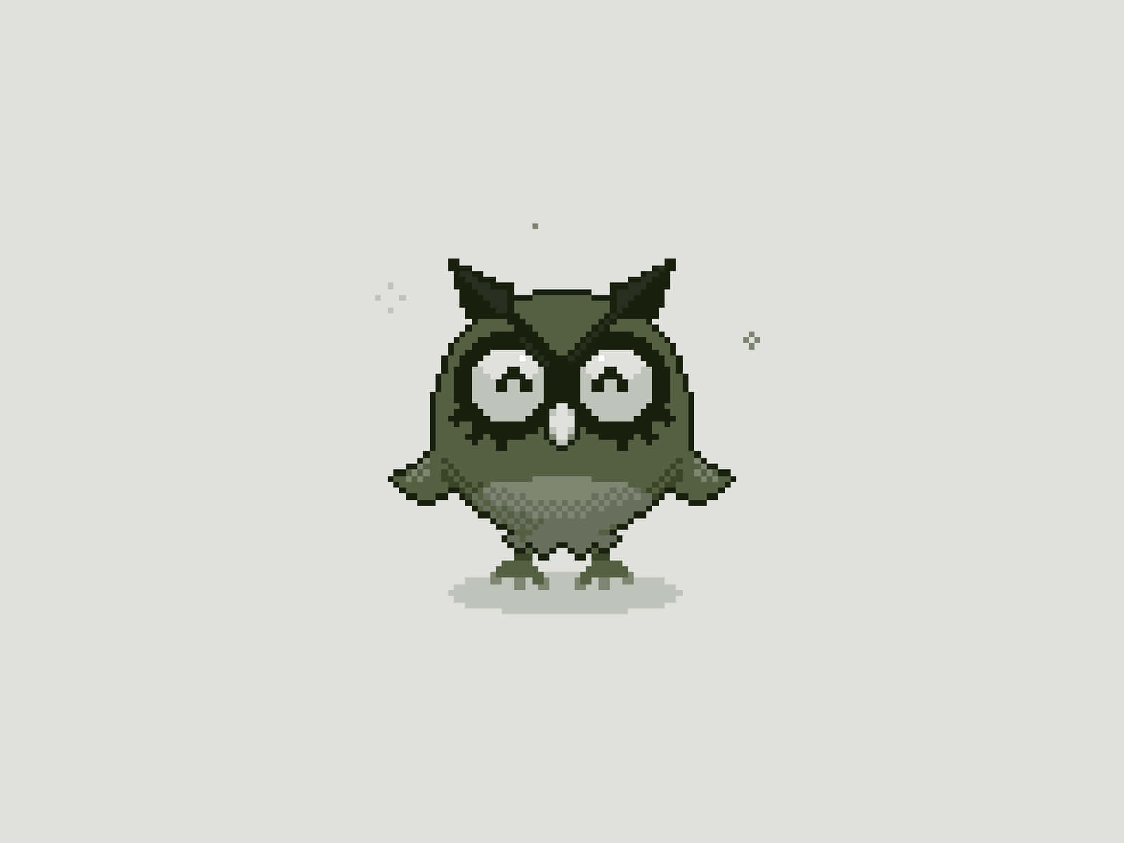 Hoothoot पोकेमॉन का मोनोक्रोम पिक्सेल आर्ट वॉलपेपर