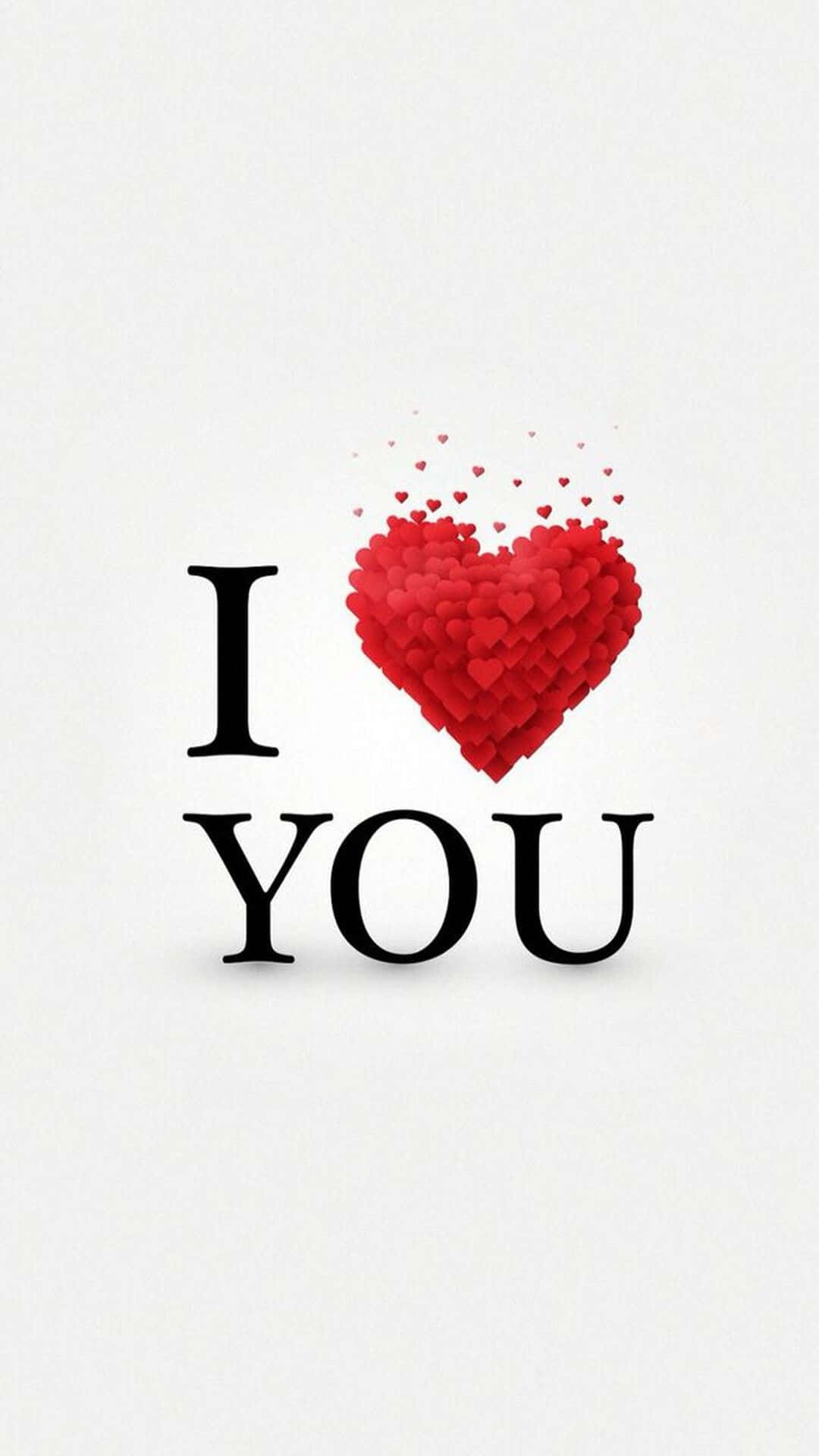 I Heart Pfp लाल दिलों के साथ वॉलपेपर