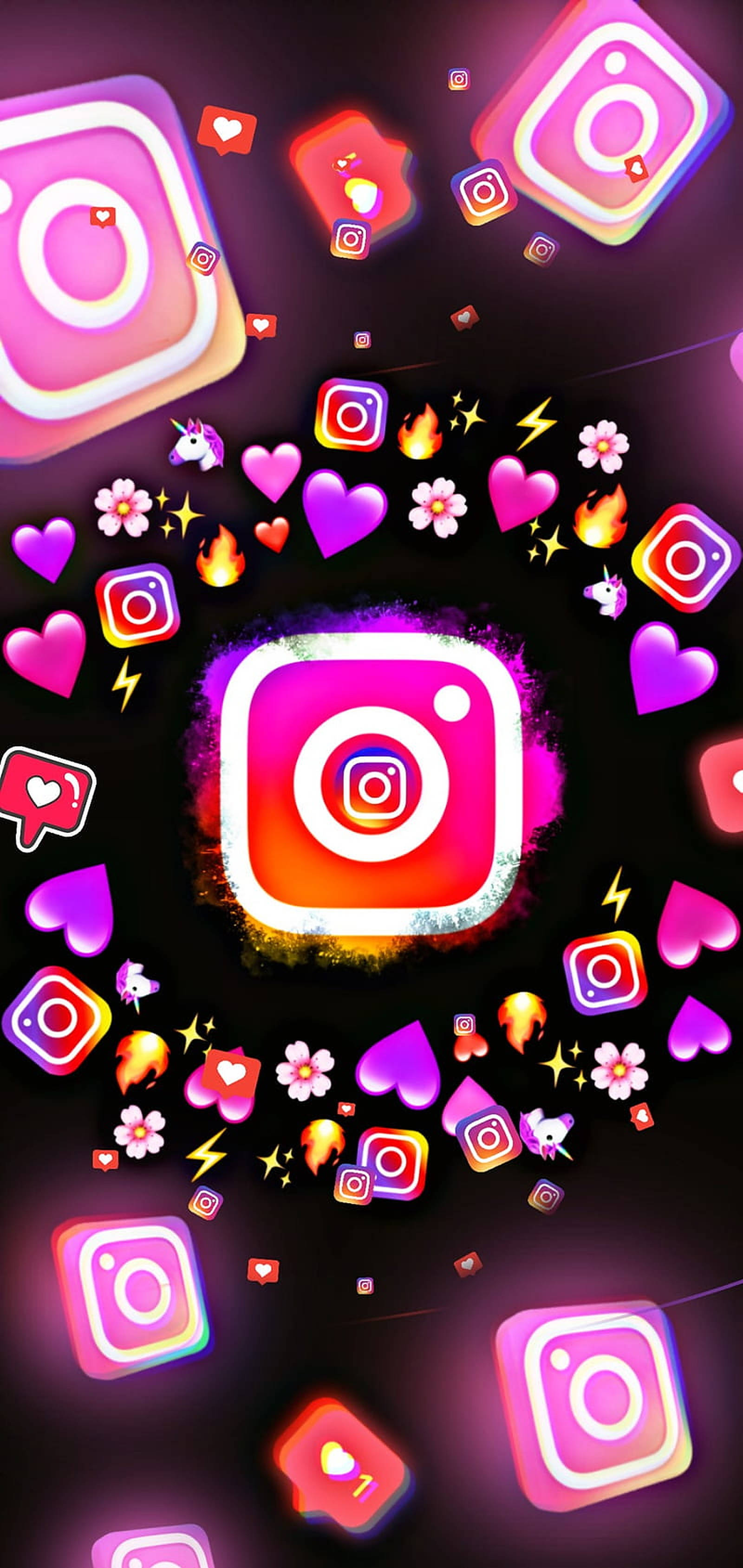 Instagram आइकन और इमोजी वॉलपेपर
