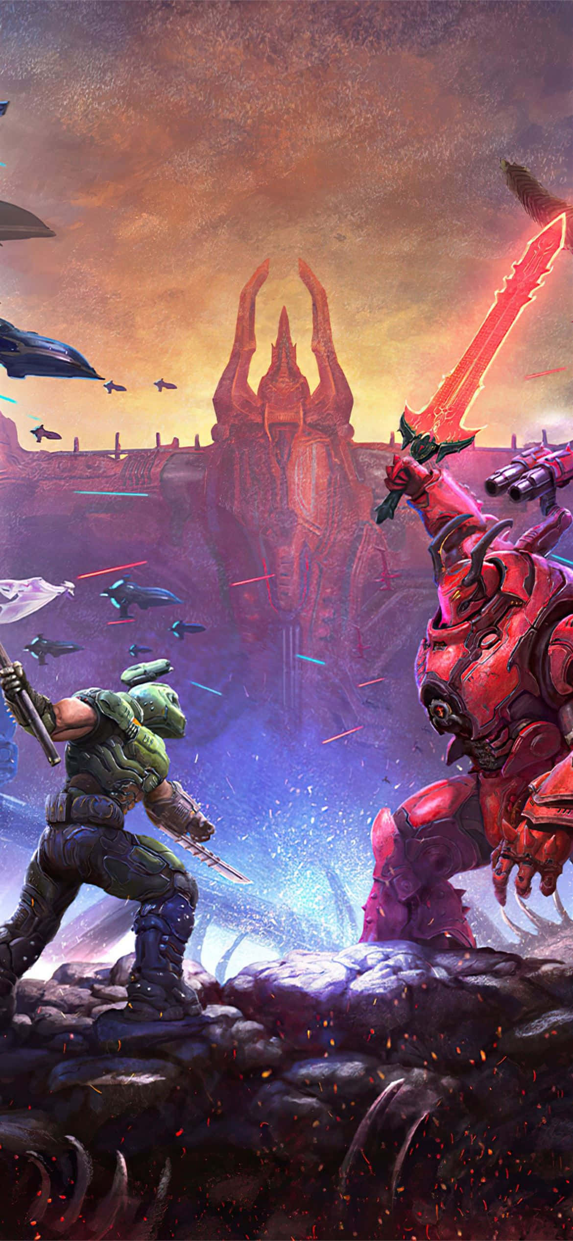 अपने iPhone पर महाकाव्य Doom Eternal गेम की दुनिया में खो जाइए। वॉलपेपर