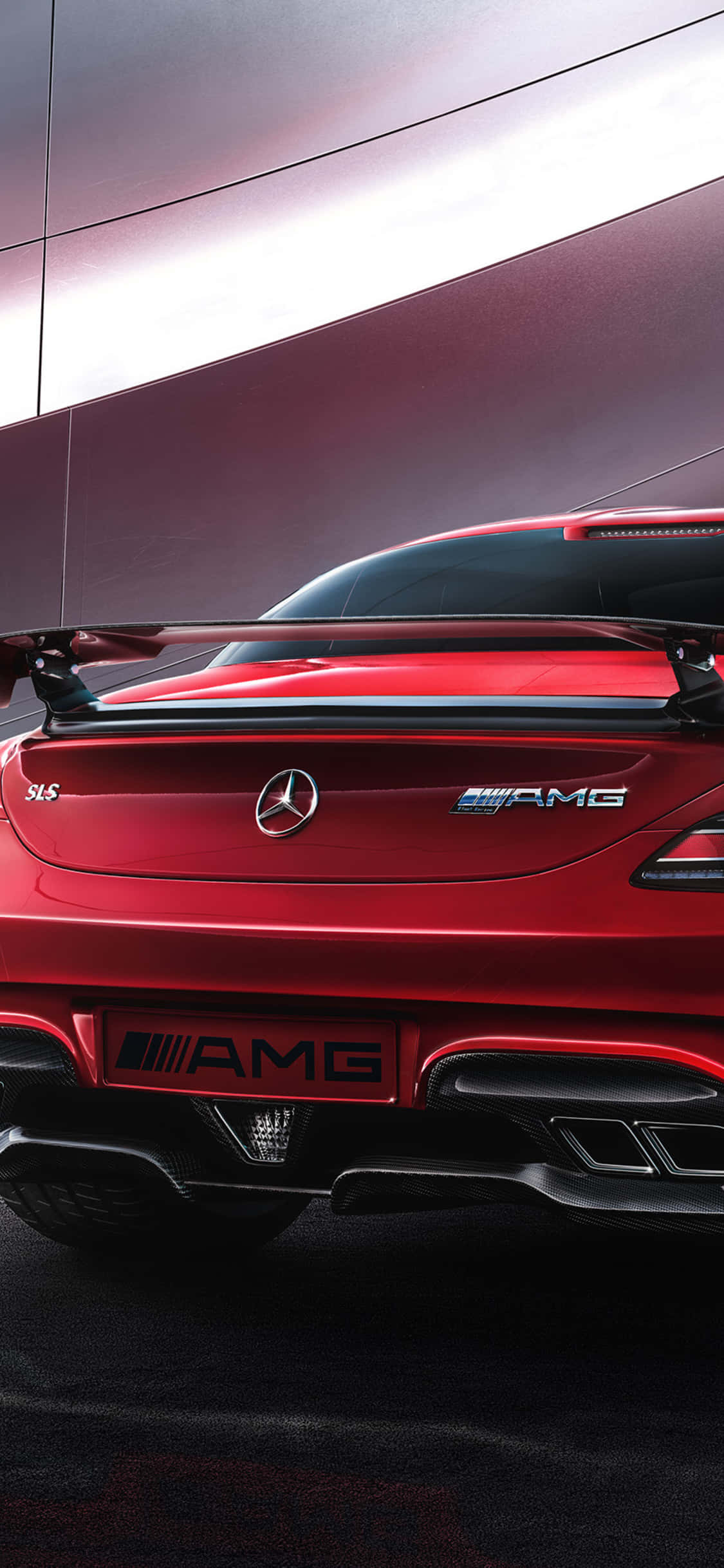 iPhone X Amg Gt-r बैकग्राउंड रेड ट्रंक ऑफ़ AMG GT वॉलपेपर