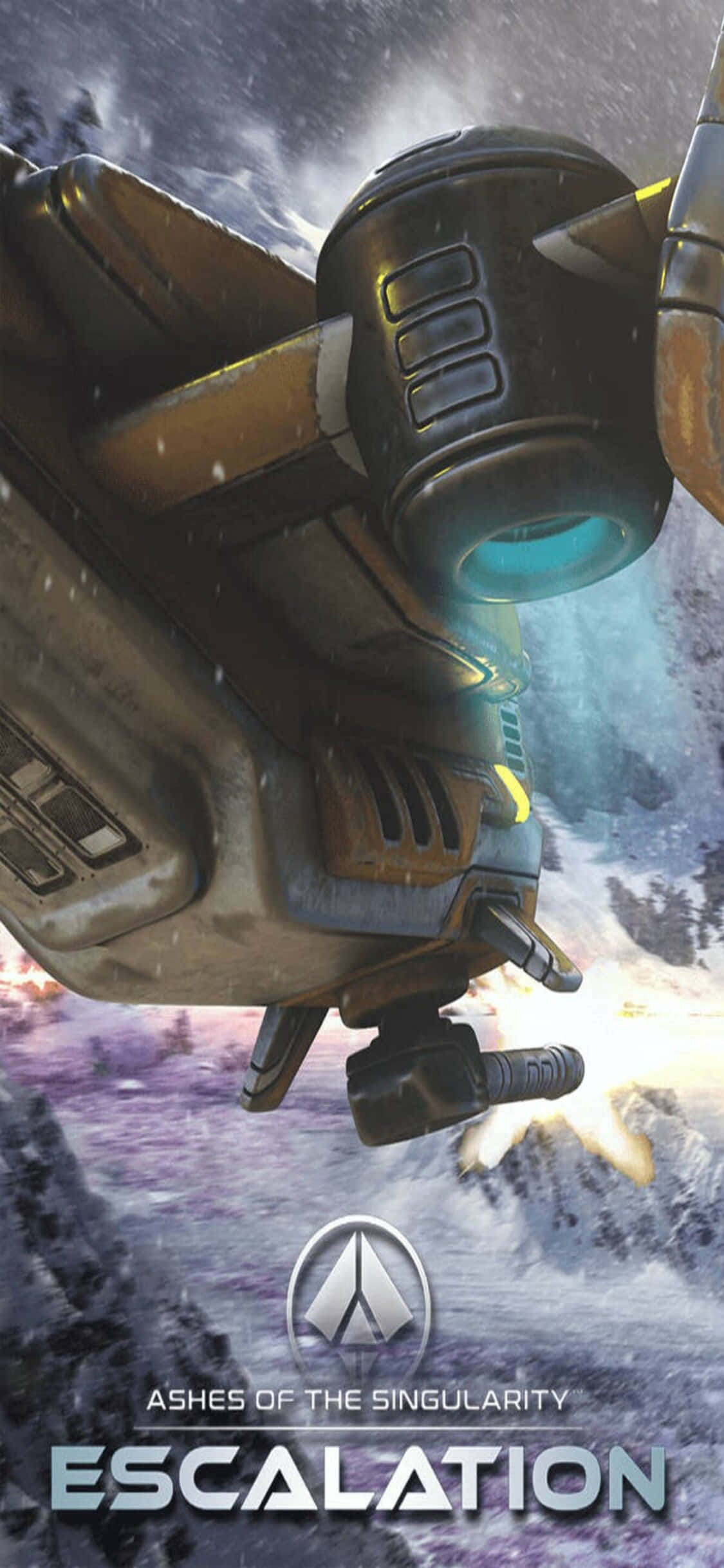 अपने iPhone X पर गेम Ashes of the Singularity के शानदार अंतरिक्षीय दृश्यों का अन्वेषण करें वॉलपेपर
