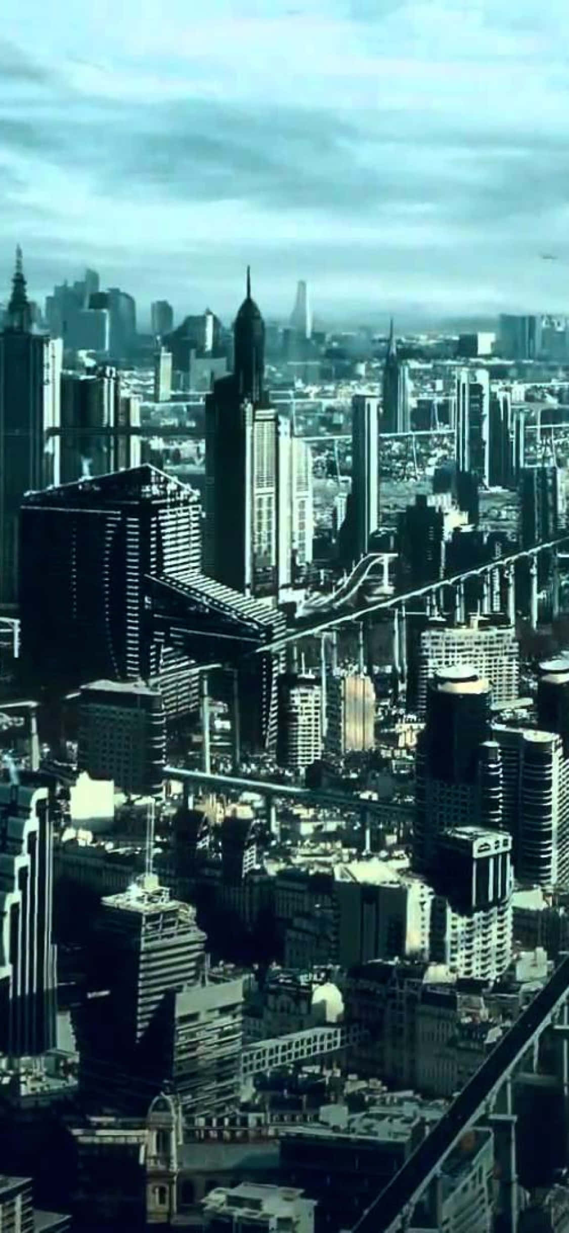 iPhone X Civilization Beyond Earth बैकग्राउंड डार्क बिल्डिंग्स वॉलपेपर