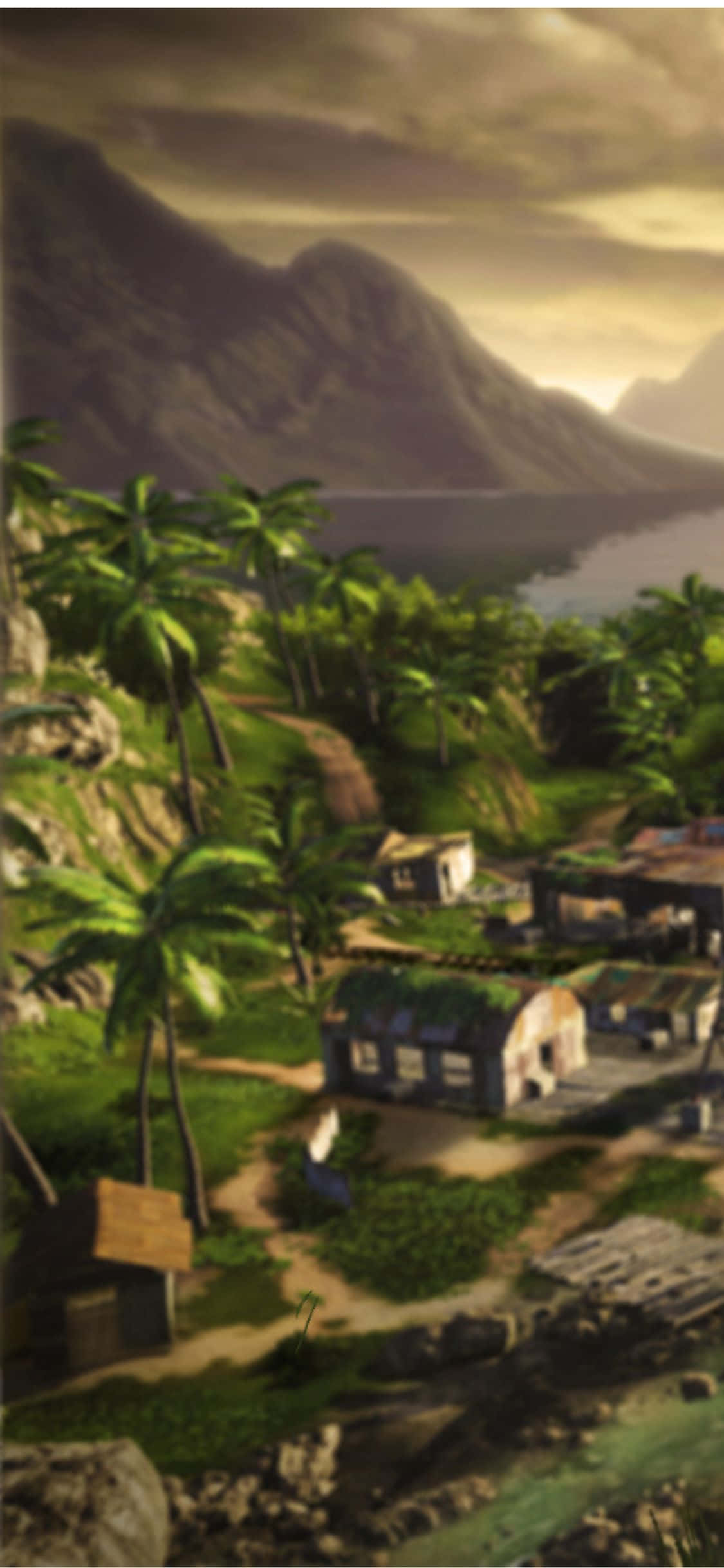 iPhone X Far Cry 3 गाँव बैकग्राउंड वॉलपेपर