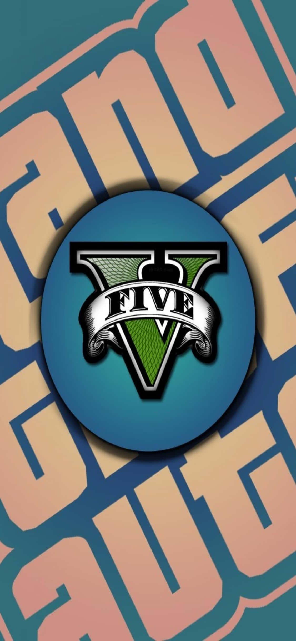 iPhone X Grand Theft Auto V पृष्ठभूमि में लोगो वॉलपेपर