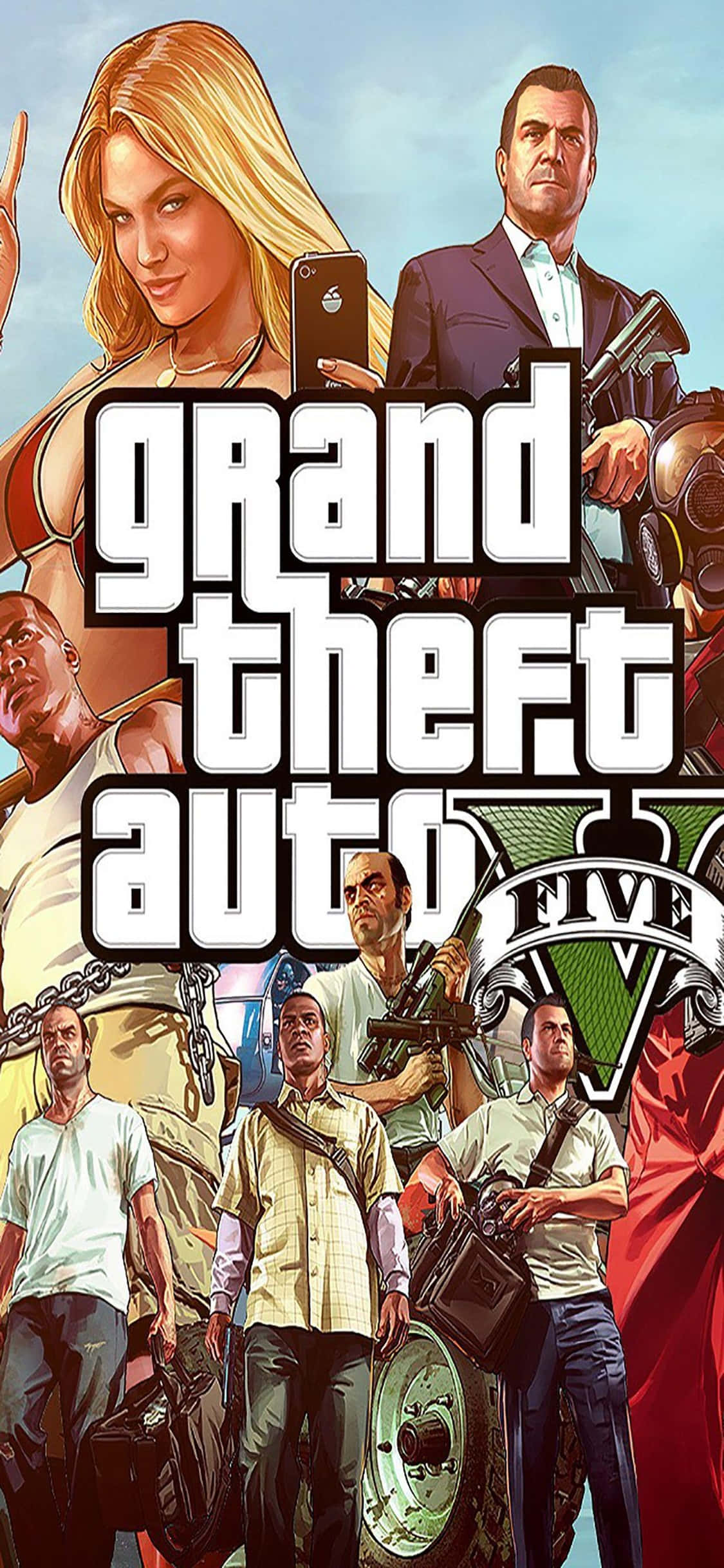 iPhone X Grand Theft Auto V बैकग्राउंड गेम कैरेक्टर वॉलपेपर