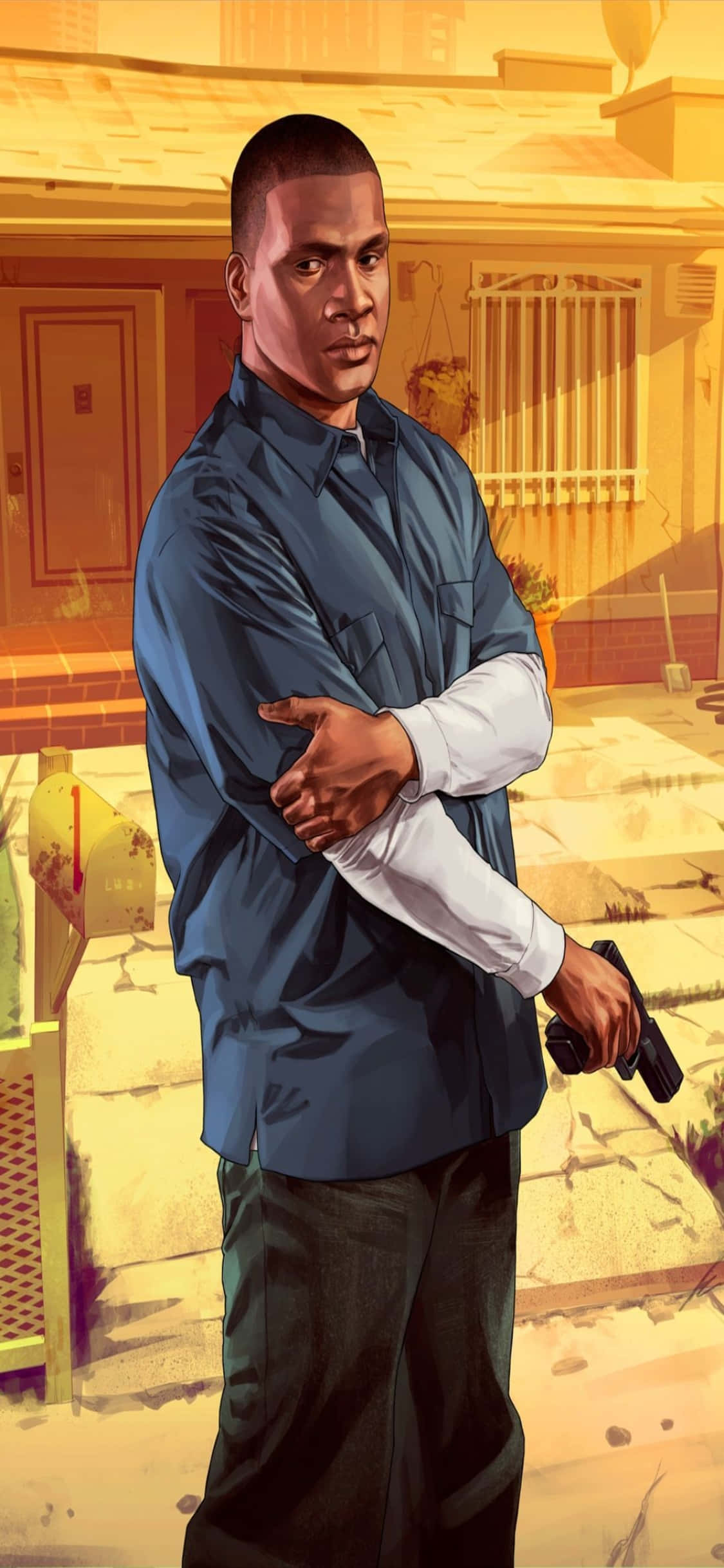 iPhone X Grand Theft Auto V पृष्ठभूमि Frank आस्तीन में वॉलपेपर