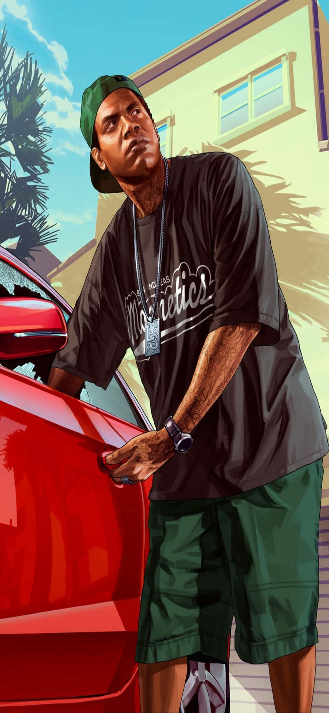 iPhone X Grand Theft Auto V बैकग्राउंड और Lamar Davis वॉलपेपर