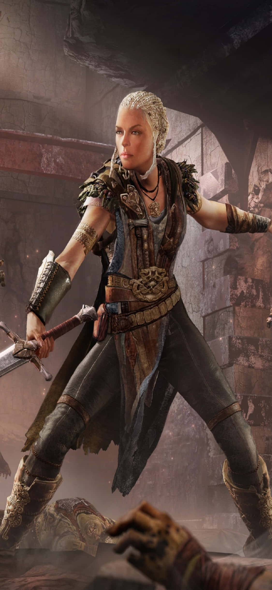 iPhone X Shadow Of Mordor बैकग्राउंड Lithariel वॉलपेपर