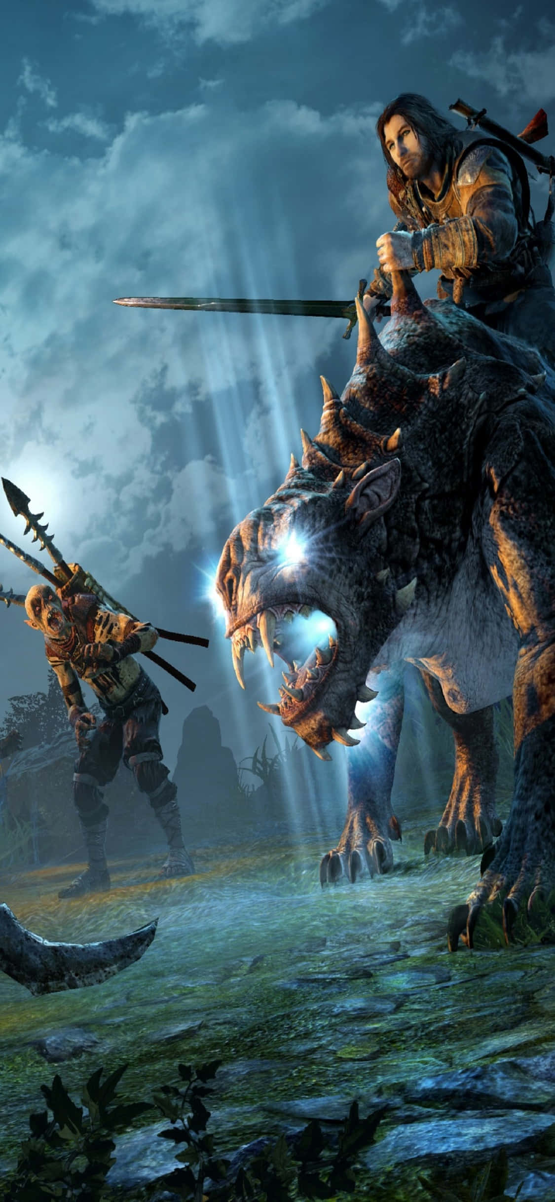 iPhone X Shadow Of Mordor बैकग्राउंड Talion वॉलपेपर