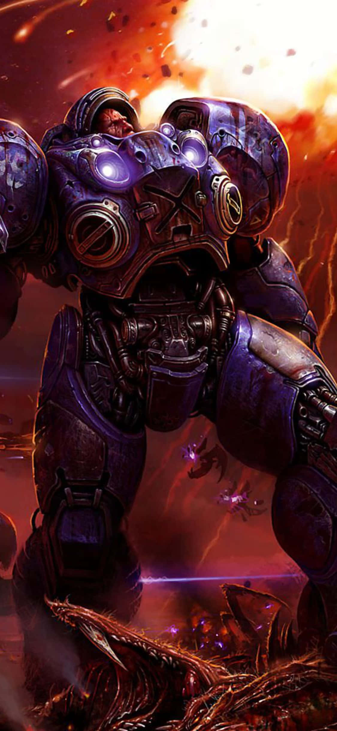 iPhone X Starcraft Ii पृष्ठभूमि भारी मेका वॉलपेपर