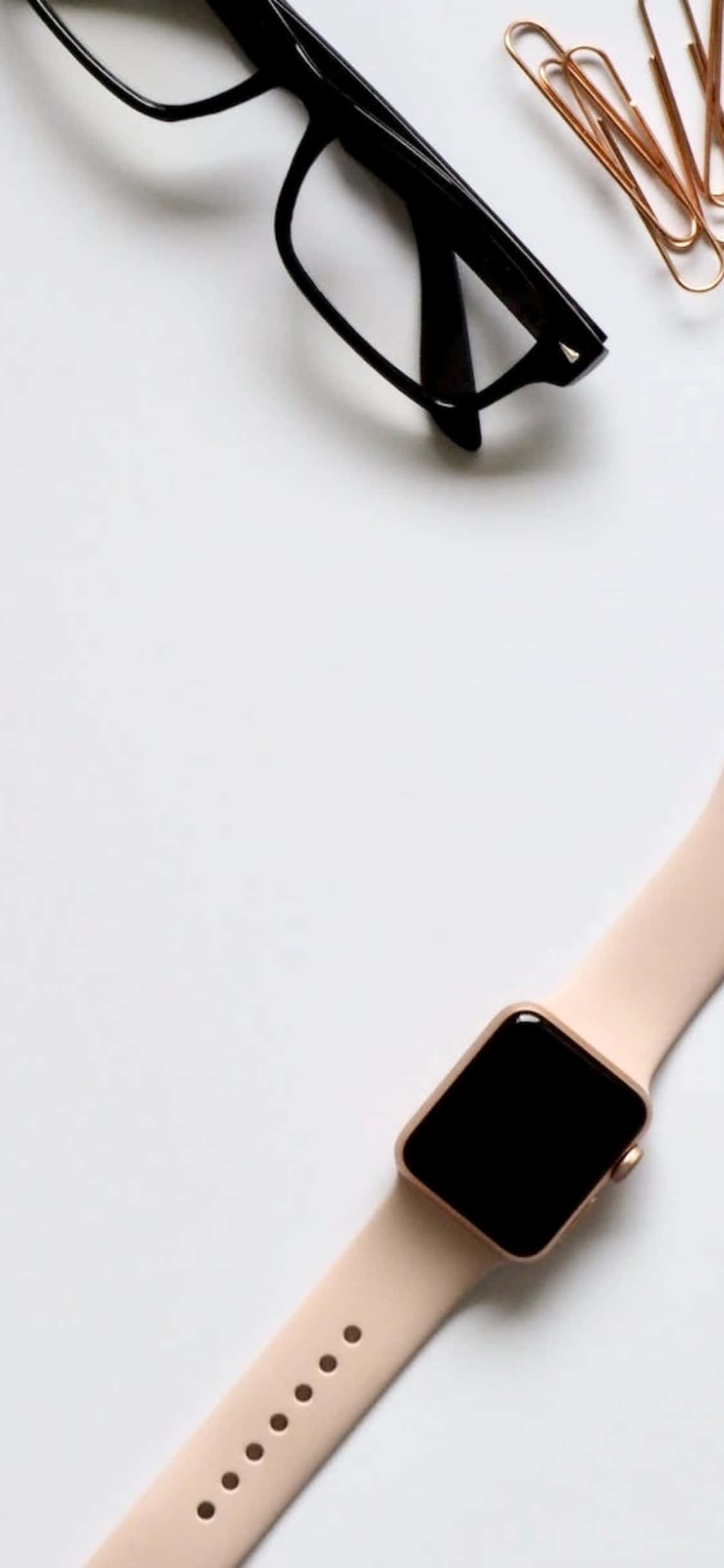 iPhone X डेस्क बैकग्राउंड चश्मा और iWatch वॉलपेपर
