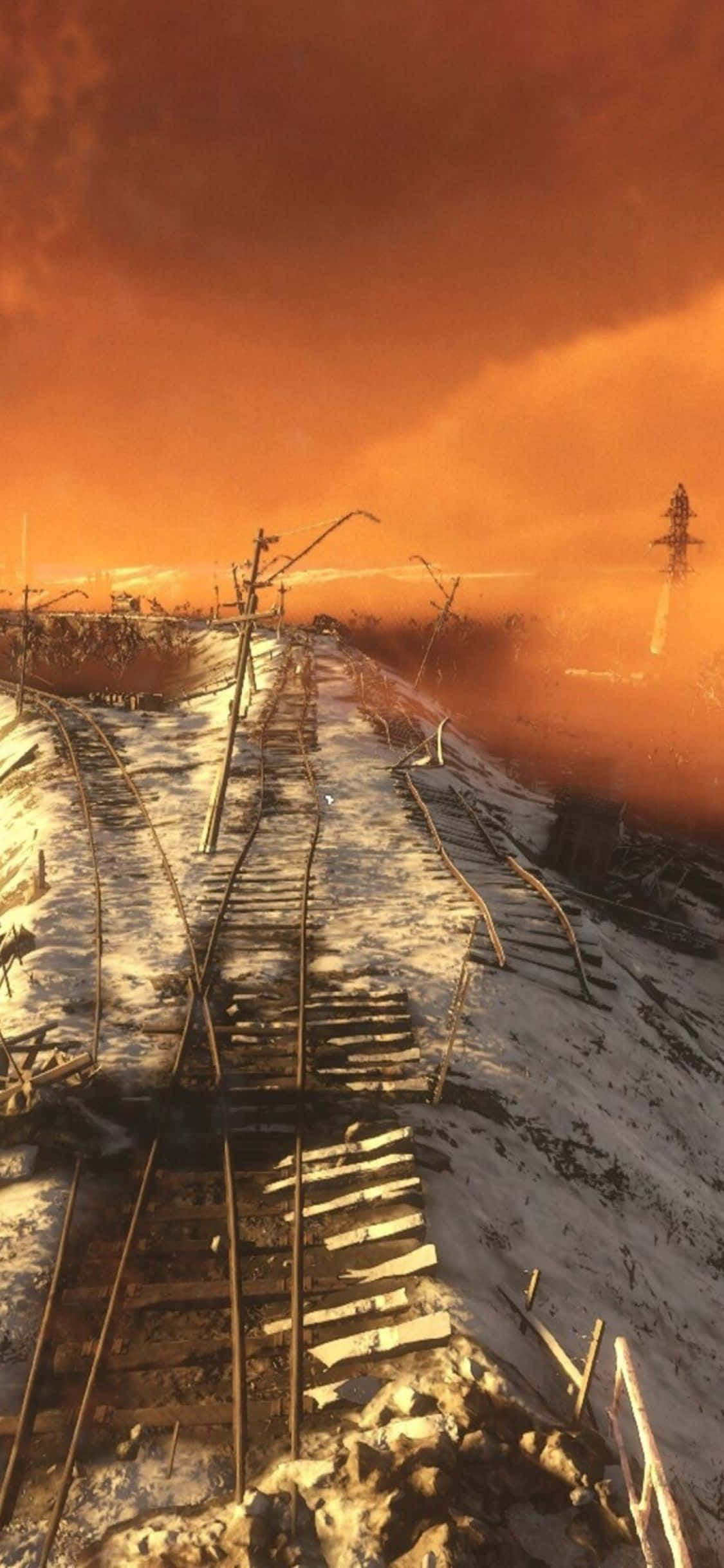 iPhone X पर Metro Exodus में पोस्ट-एपोकैलिप्टिक मॉस्को के कठोर परिदृश्यों का अन्वेषण करें। वॉलपेपर