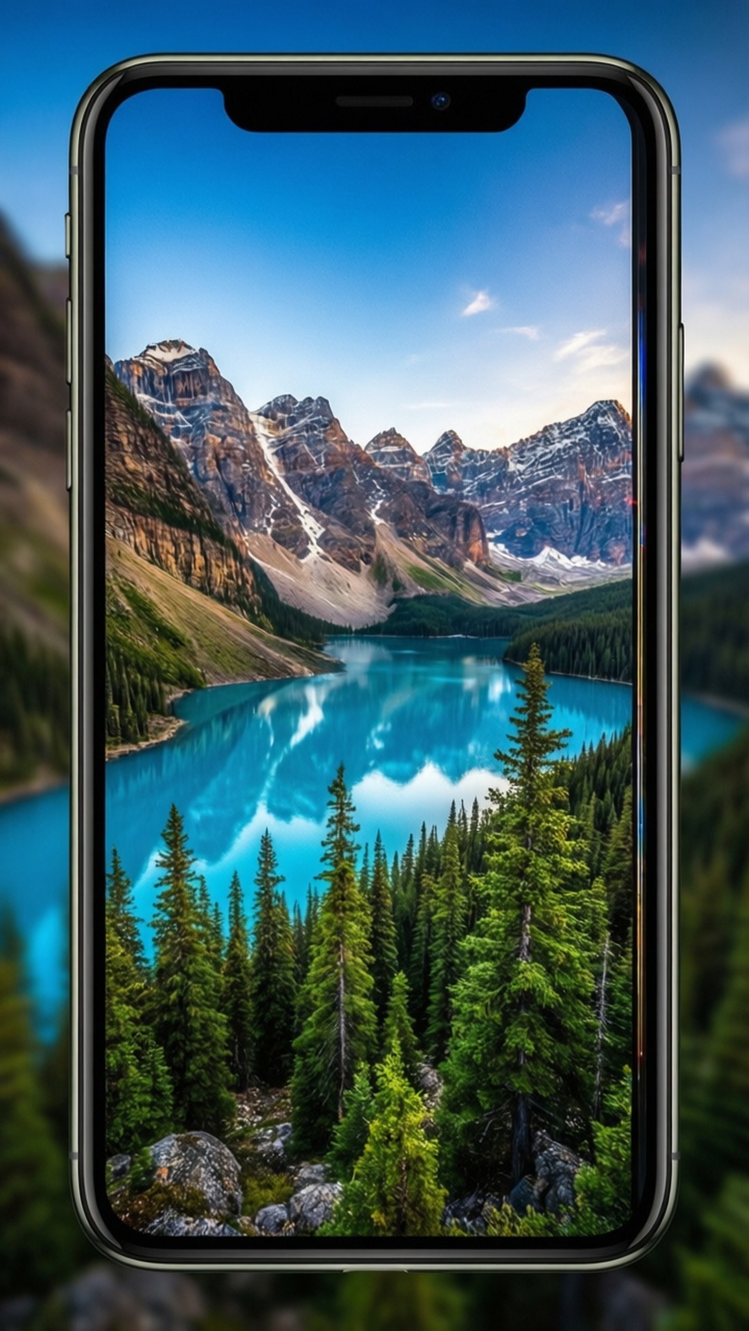 iPhone X पर प्रकृति डिस्प्ले वॉलपेपर