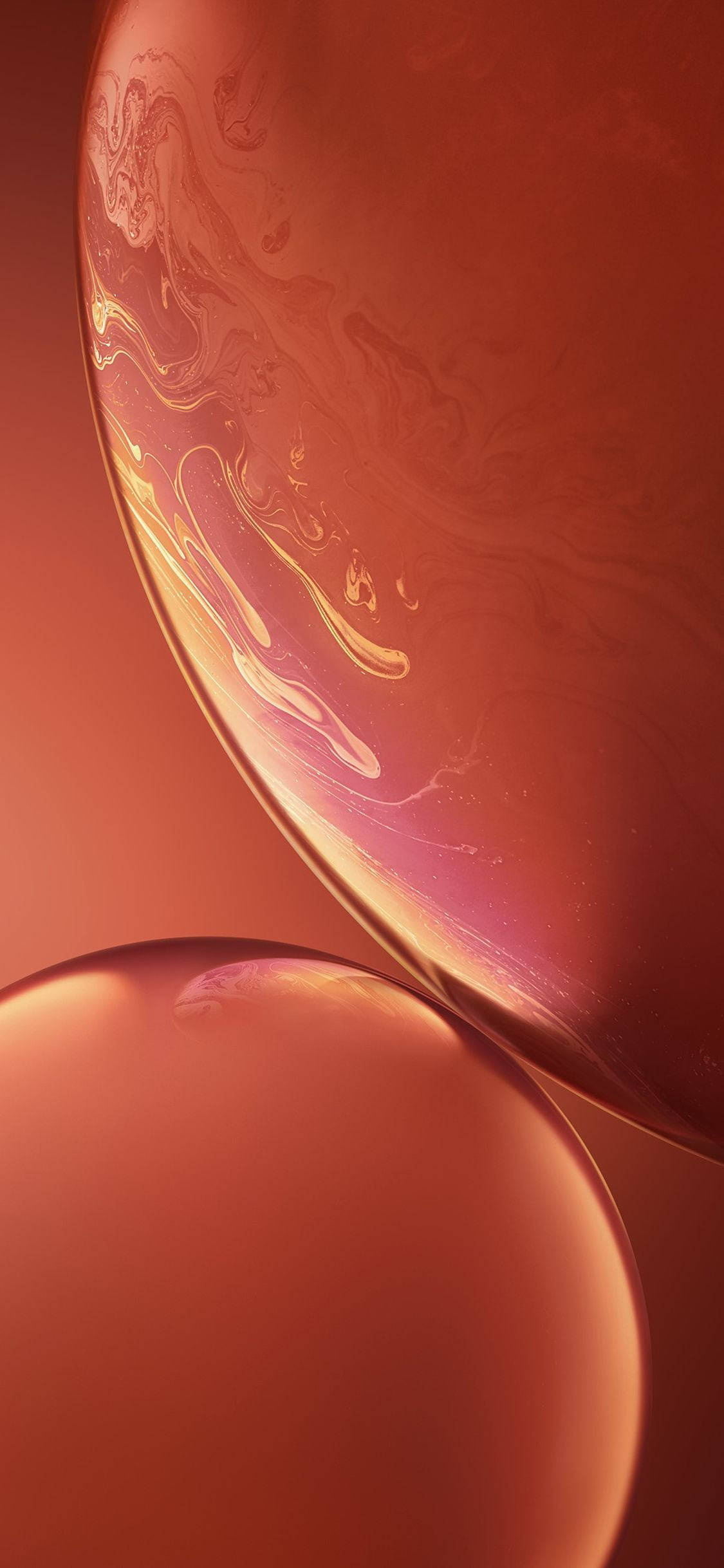iPhone XR लाल संगमरमर के बुलबुले वॉलपेपर
