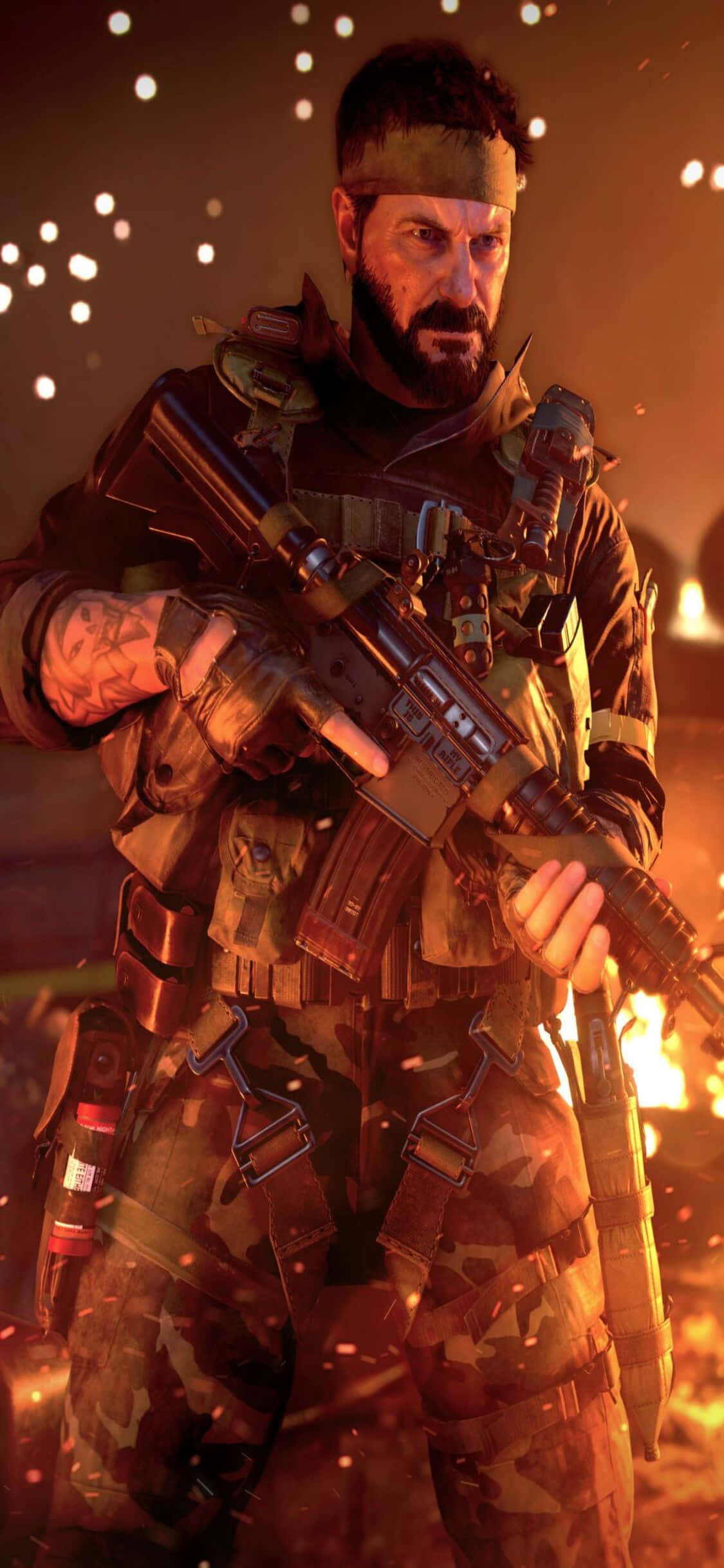 iPhone Xs Call Of Duty Black Ops Cold War Woods Fire बैकग्राउंड वॉलपेपर