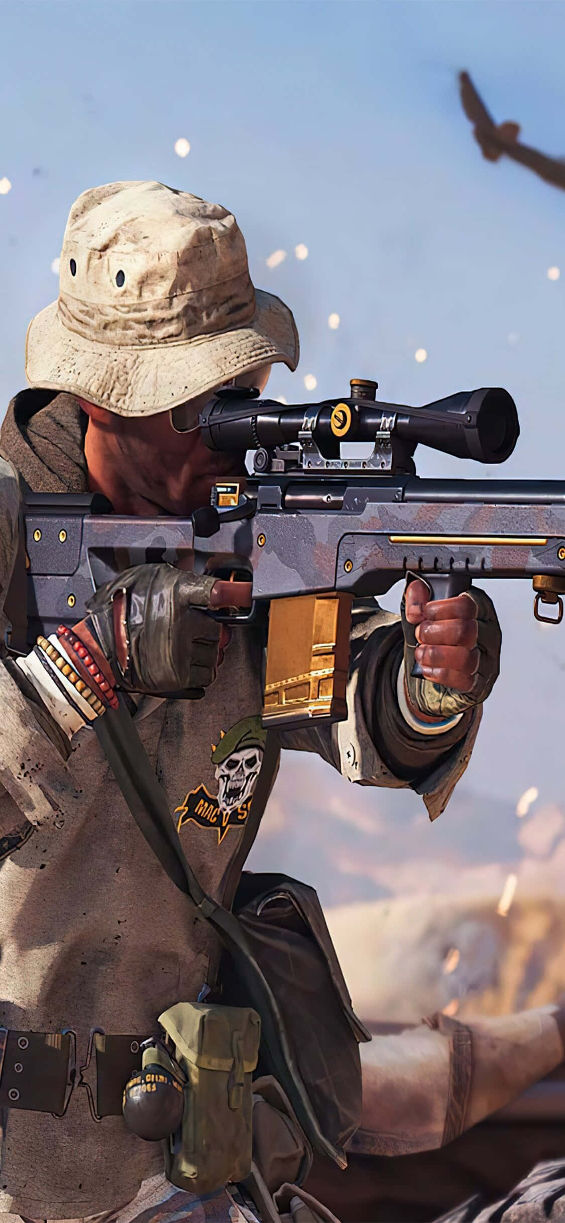 iPhone Xs Call Of Duty Black Ops Cold War स्नाइपर बैकग्राउंड वॉलपेपर