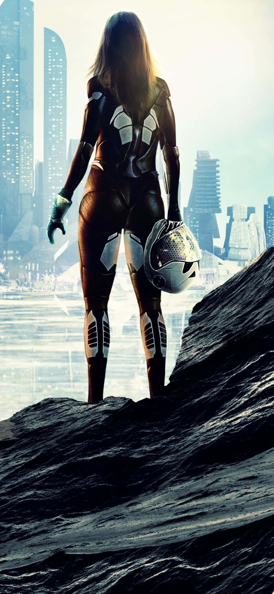 iPhone XS Civilization Beyond Earth महिला अंतरिक्ष यात्री पृष्ठभूमि वॉलपेपर