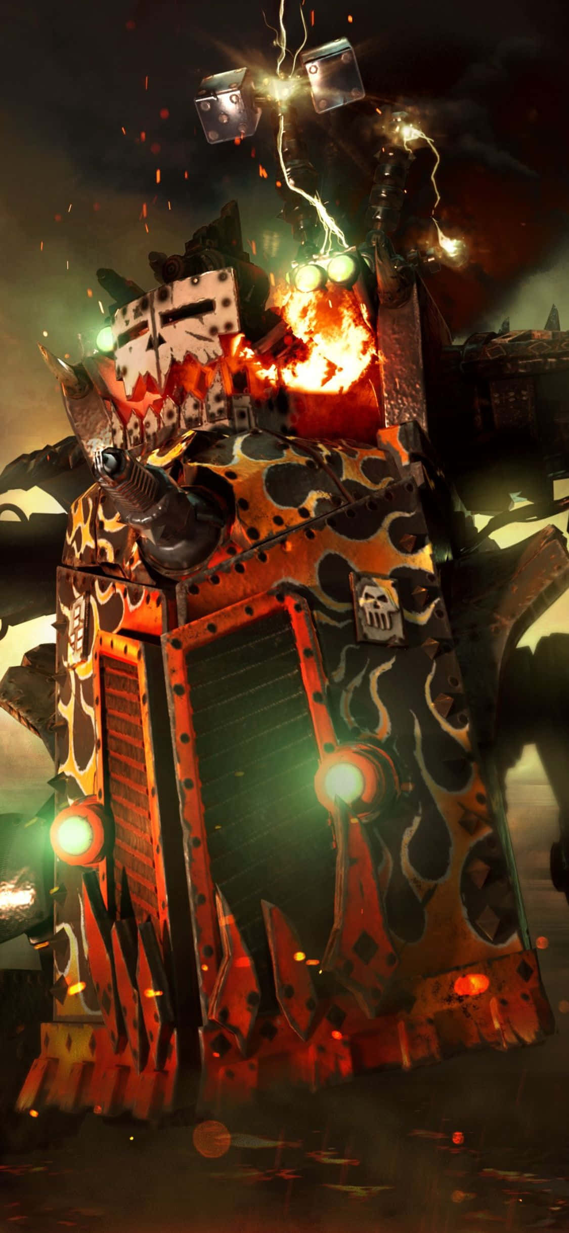 iPhone Xs Dawn Of War III के साथ महाकाव्य लड़ाइयों के लिए तैयार हो जाएं वॉलपेपर