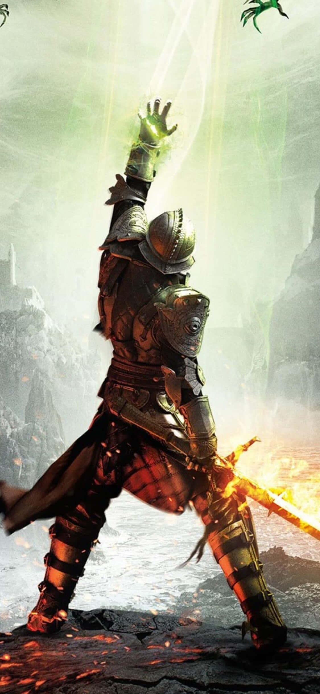 iPhone Xs पर Dragon Age Inquisition की दुनिया का अन्वेषण करें वॉलपेपर