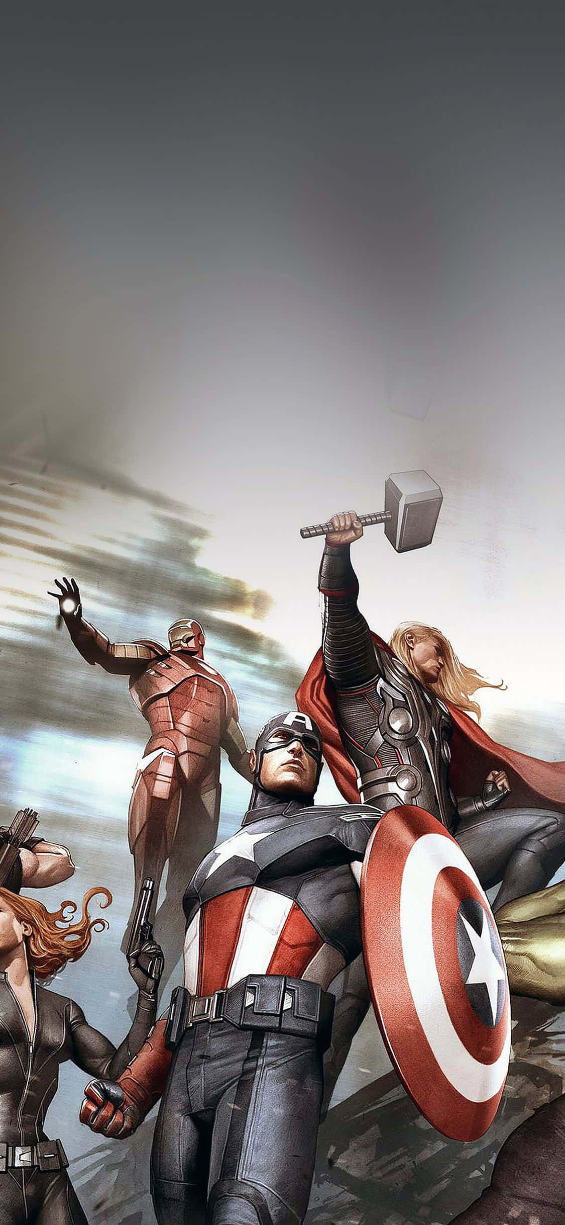 नए iPhone Xs Marvel's Avengers के साथ पृथ्वी के नायकों को इकट्ठा करें। वॉलपेपर