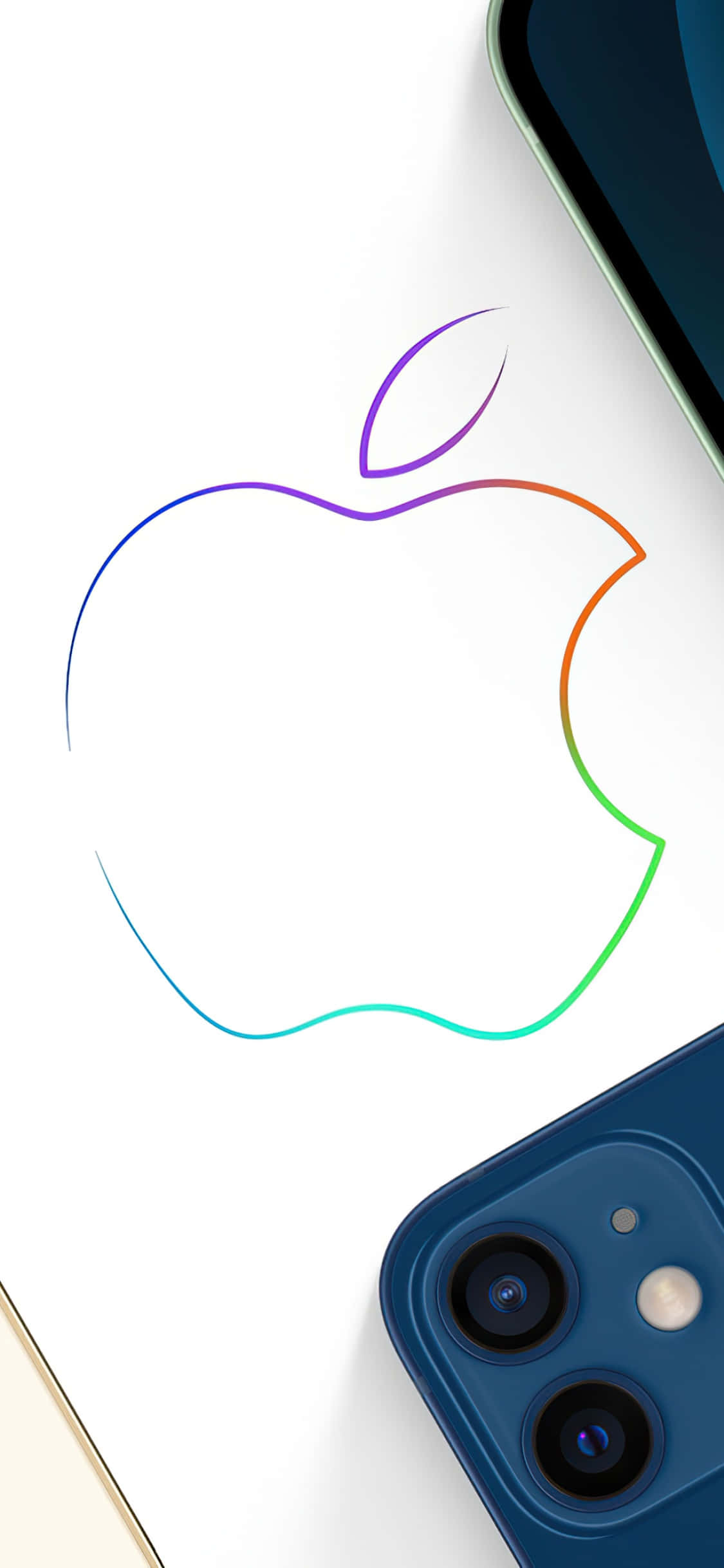 iPhone Xs Max Apple बैकग्राउंड रंगीन रूपरेखा वॉलपेपर
