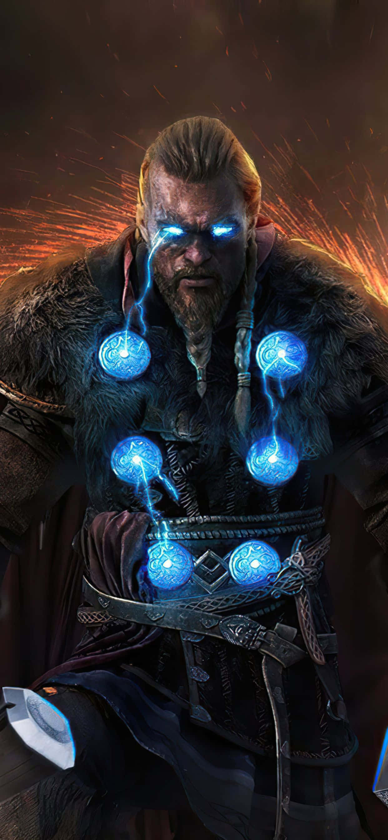 वाइकिंग एइवर आर्टवर्क iPhone Xs Max Assassin's Creed Valhalla बैकग्राउंड वॉलपेपर