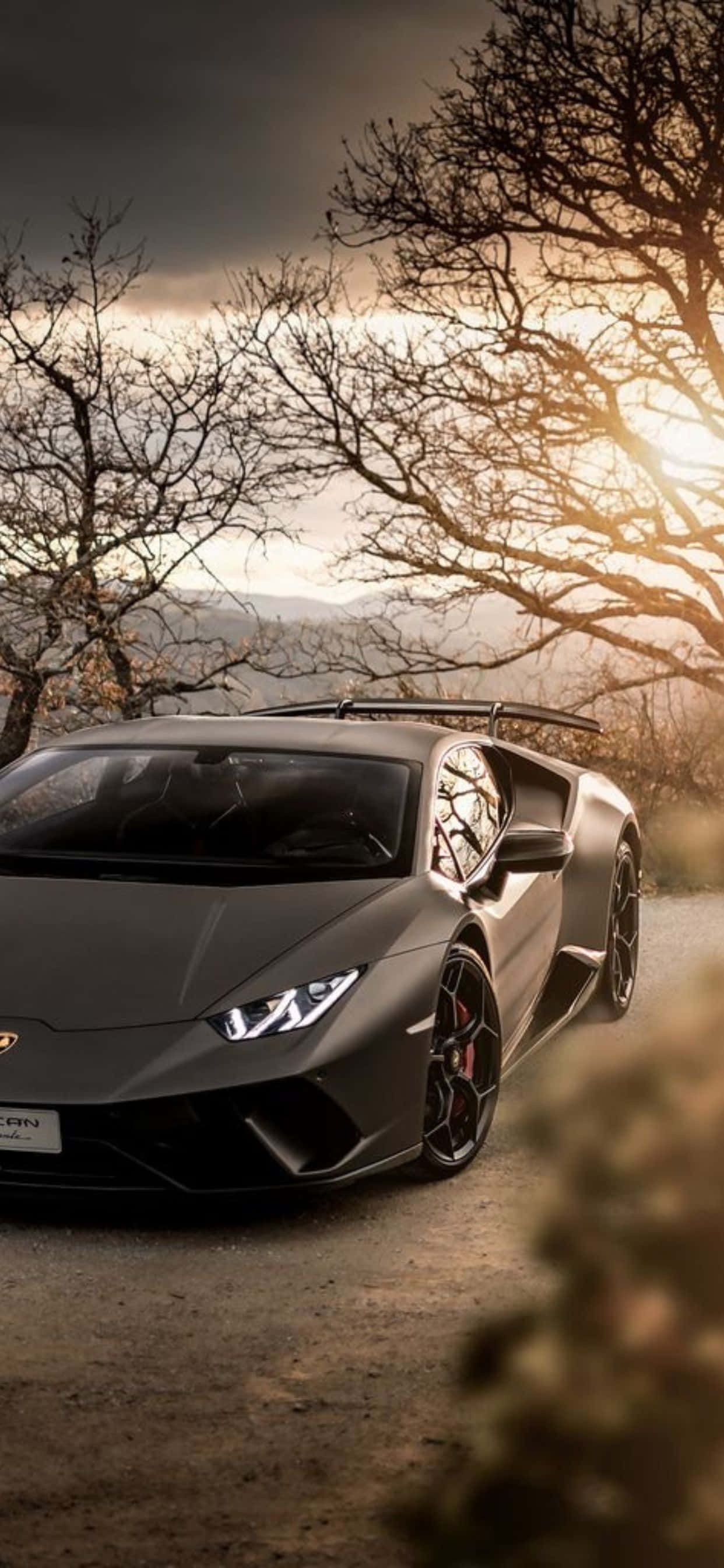 iPhone XS Max Lamborghini ग्रे Huracan बैकग्राउंड वॉलपेपर