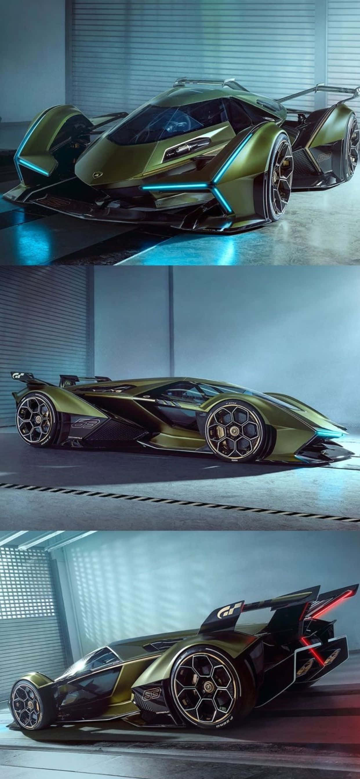 iPhone XS Max Lamborghini V12 Vision GT पृष्ठभूमि वॉलपेपर