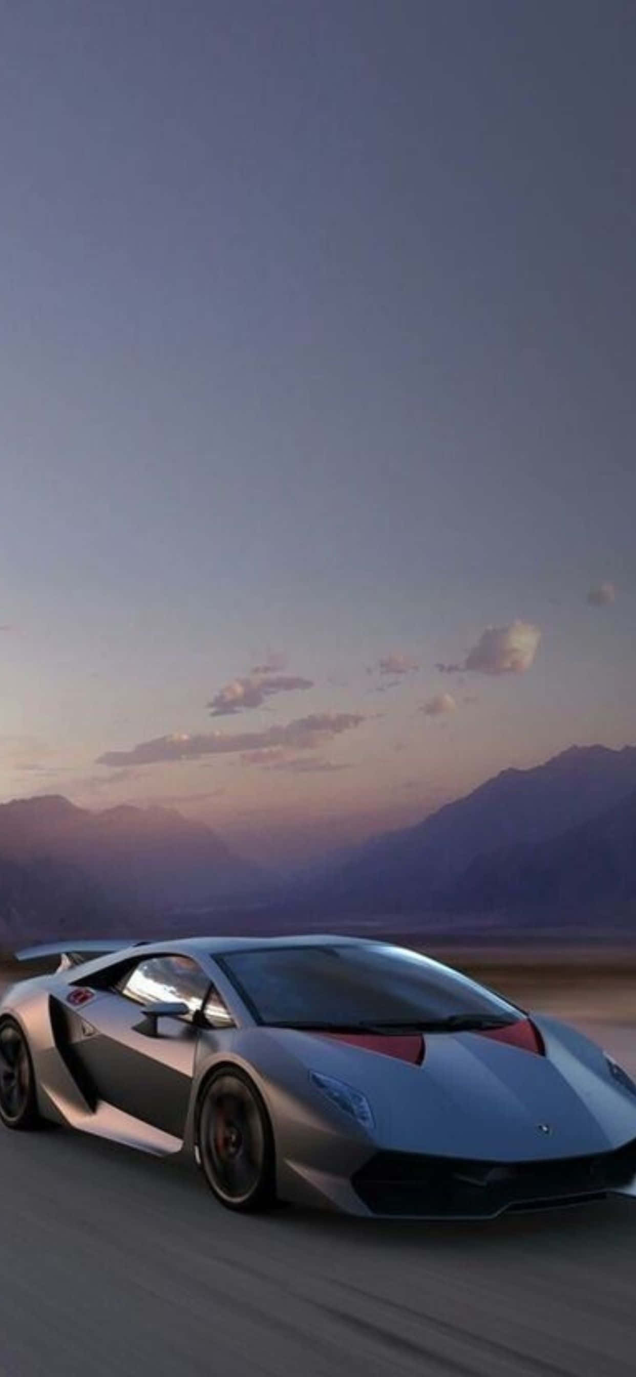 iPhone XS Max Lamborghini Sleek Gray Background वॉलपेपर
